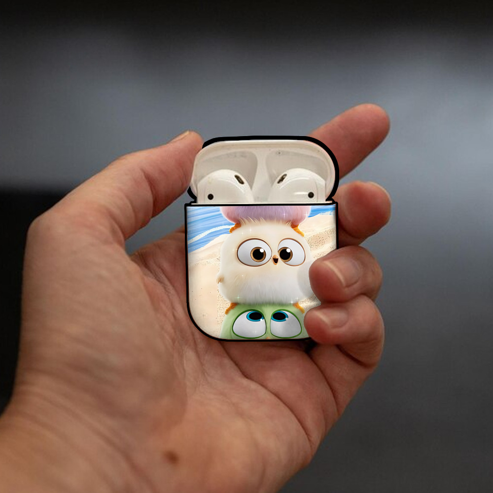 Angry Birds アングリーバード AirPods 第2世代保護ケース ハードシェル ブラック 耐衝撃・防指紋・カラビナ付き
