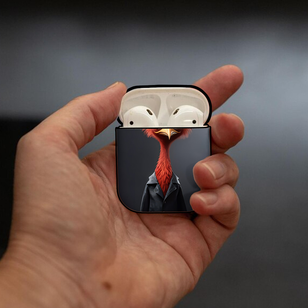 Angry Birds アングリーバード AirPods 第2世代保護ケース ハードシェル ブラック 耐衝撃・防指紋・カラビナ付き