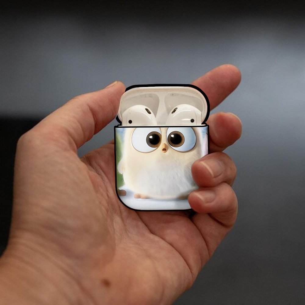 Angry Birds アングリーバード AirPods 第2世代保護ケース ハードシェル ブラック 耐衝撃・防指紋・カラビナ付き