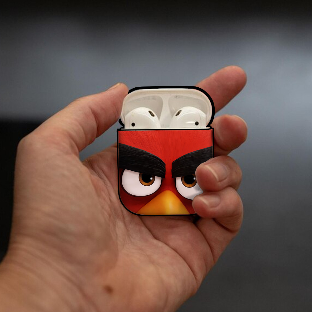 Angry Birds アングリーバード AirPods 第2世代保護ケース ハードシェル ブラック 耐衝撃・防指紋・カラビナ付き