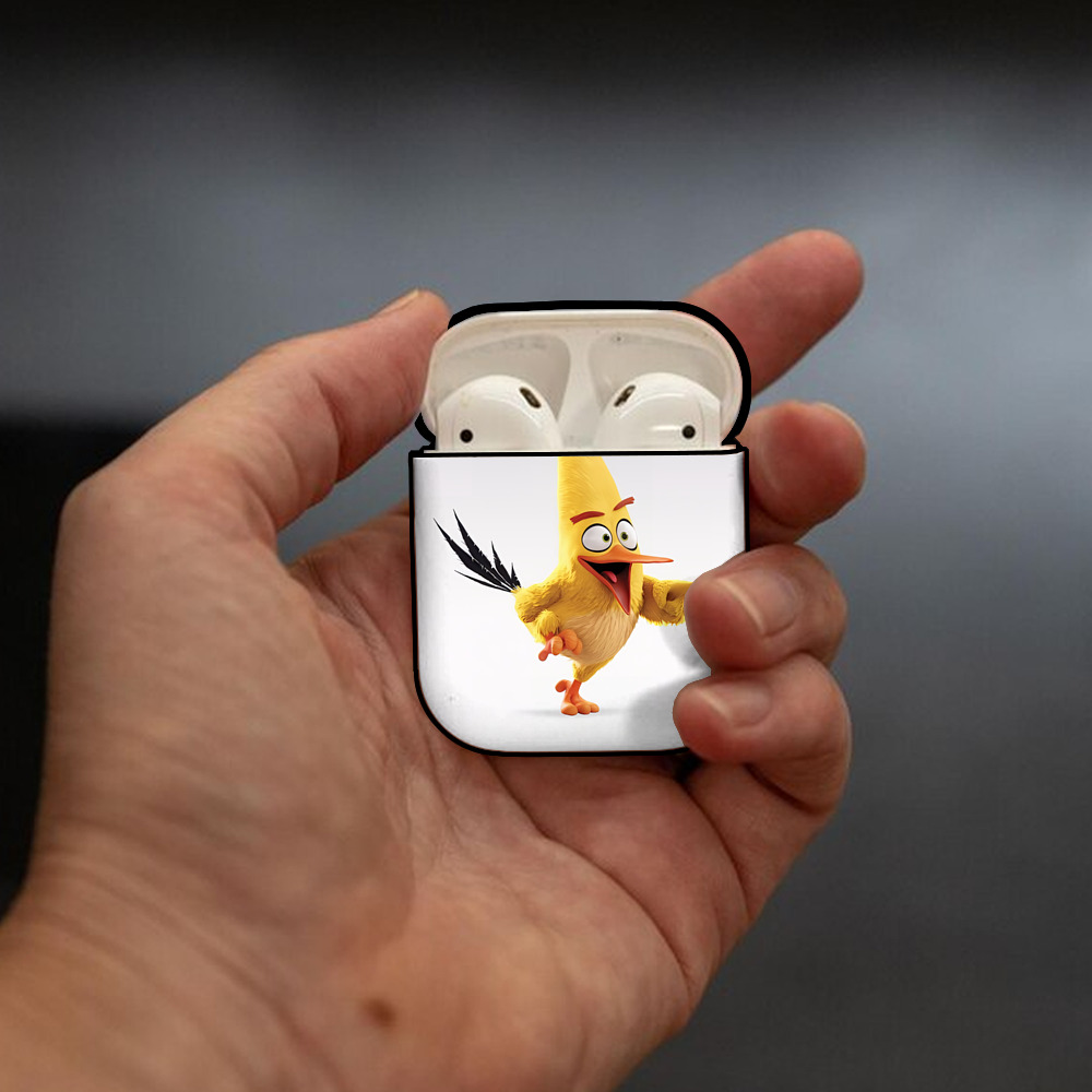 Angry Birds アングリーバード AirPods 第2世代保護ケース ハードシェル ブラック 耐衝撃・防指紋・カラビナ付き