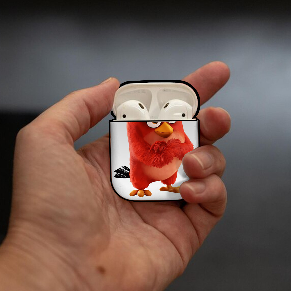 Angry Birds アングリーバード AirPods 第2世代保護ケース ハードシェル ブラック 耐衝撃・防指紋・カラビナ付き