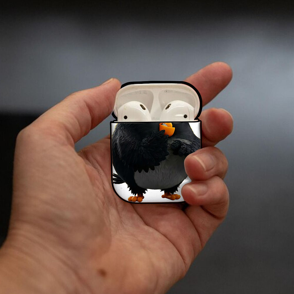 Angry Birds アングリーバード AirPods 第2世代保護ケース ハードシェル ブラック 耐衝撃・防指紋・カラビナ付き