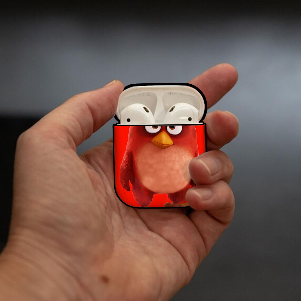 Angry Birds アングリーバード AirPods 第2世代保護ケース ハードシェル ブラック 耐衝撃・防指紋・カラビナ付き