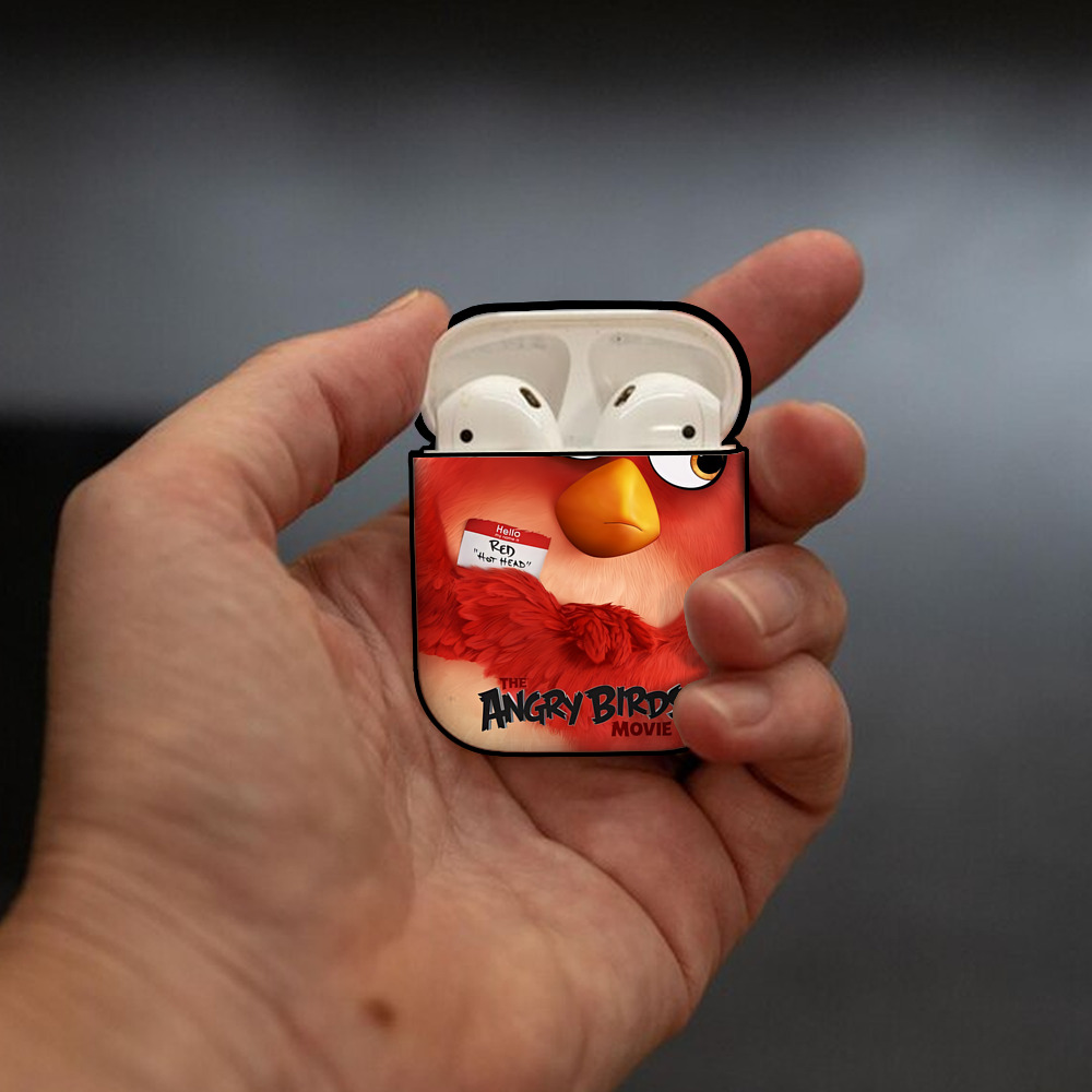 Angry Birds アングリーバード AirPods 第2世代保護ケース ハードシェル ブラック 耐衝撃・防指紋・カラビナ付き