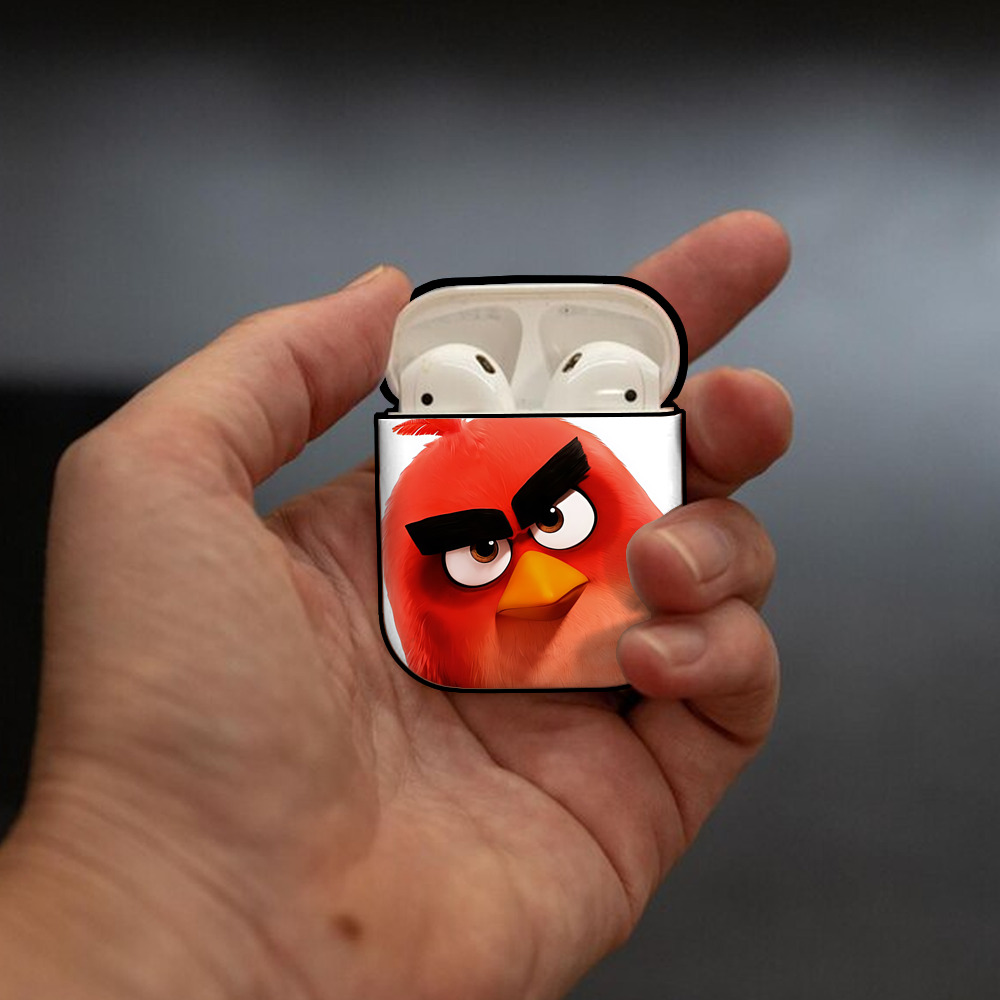 Angry Birds アングリーバード AirPods 第2世代保護ケース ハードシェル ブラック 耐衝撃・防指紋・カラビナ付き
