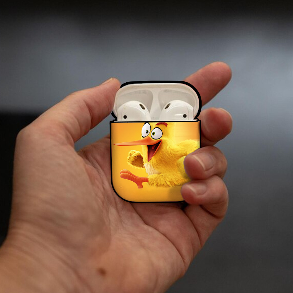 Angry Birds アングリーバード AirPods 第2世代保護ケース ハードシェル ブラック 耐衝撃・防指紋・カラビナ付き