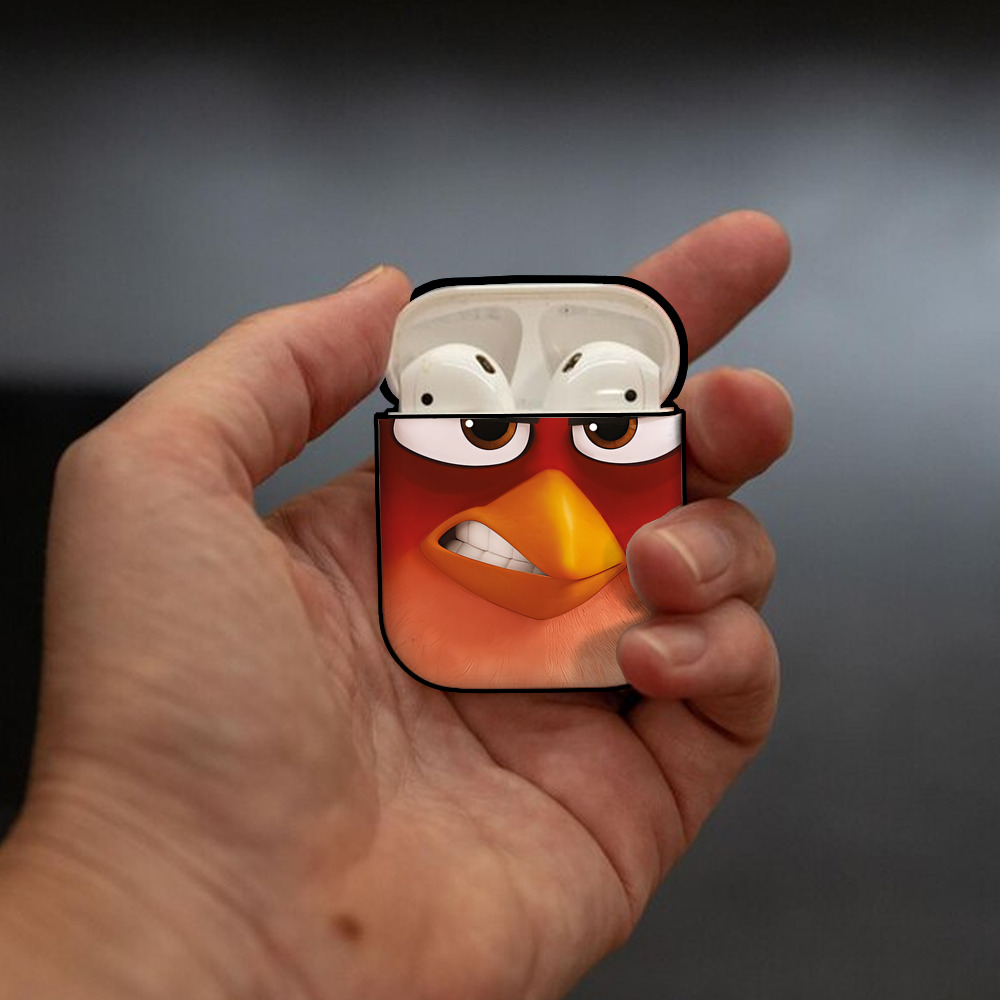 Angry Birds アングリーバード AirPods 第2世代保護ケース ハードシェル ブラック 耐衝撃・防指紋・カラビナ付き
