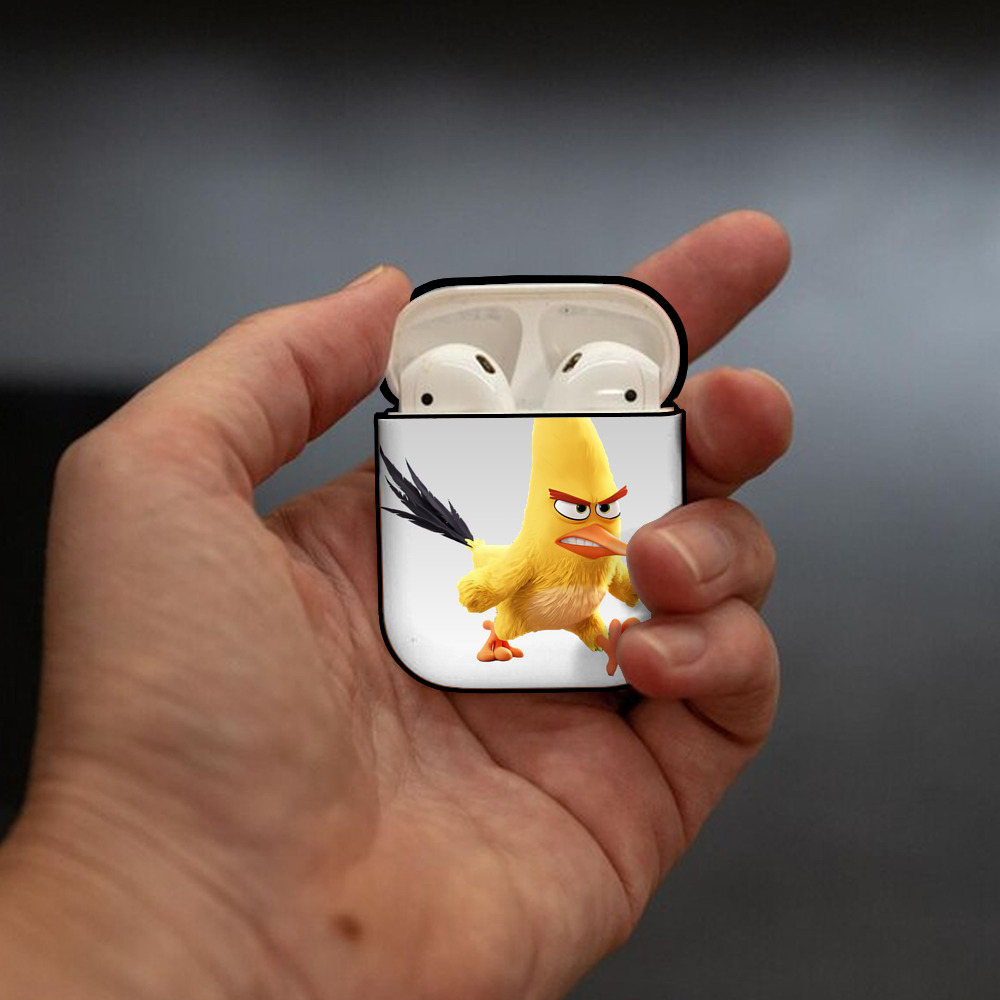 Angry Birds アングリーバード AirPods 第2世代保護ケース ハードシェル ブラック 耐衝撃・防指紋・カラビナ付き