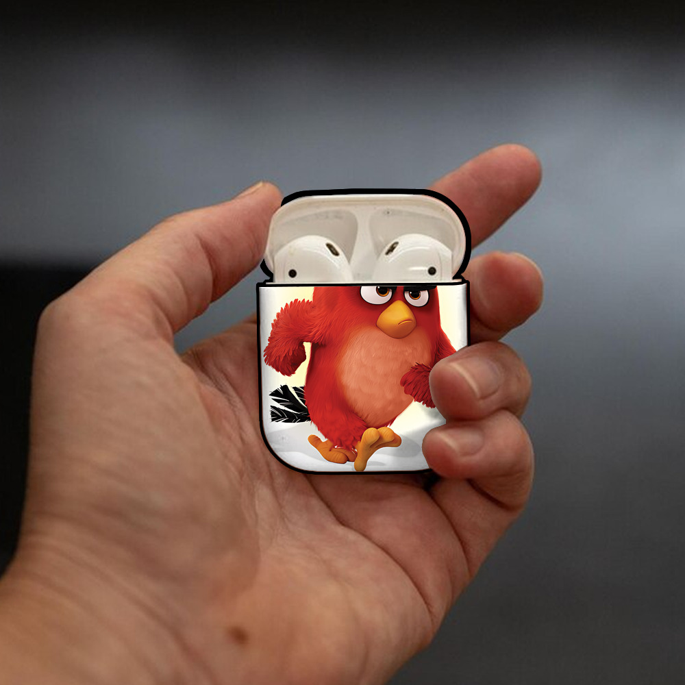 Angry Birds アングリーバード AirPods 第2世代保護ケース ハードシェル ブラック 耐衝撃・防指紋・カラビナ付き