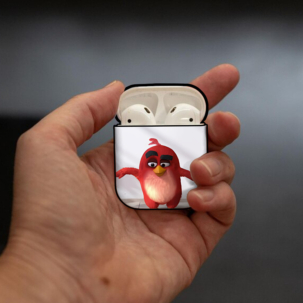 Angry Birds アングリーバード AirPods 第2世代保護ケース ハードシェル ブラック 耐衝撃・防指紋・カラビナ付き