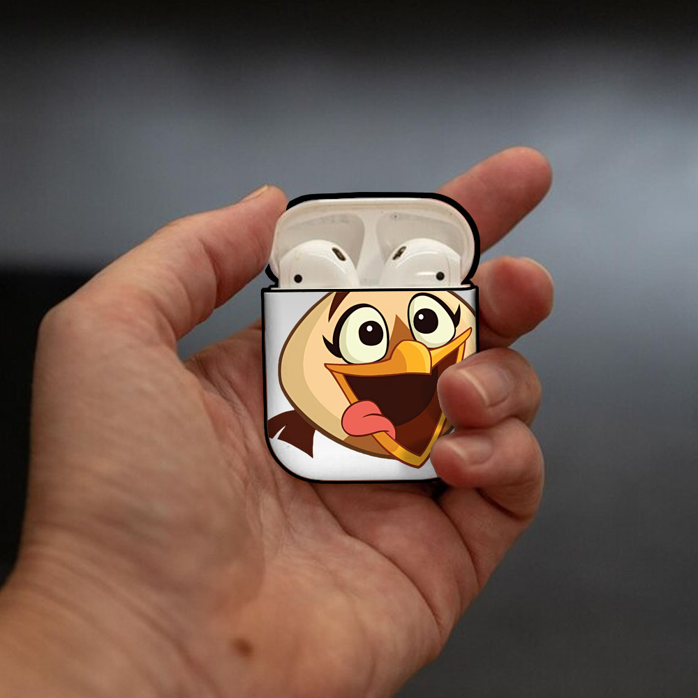 Angry Birds アングリーバード AirPods 第2世代保護ケース ハードシェル ブラック 耐衝撃・防指紋・カラビナ付き