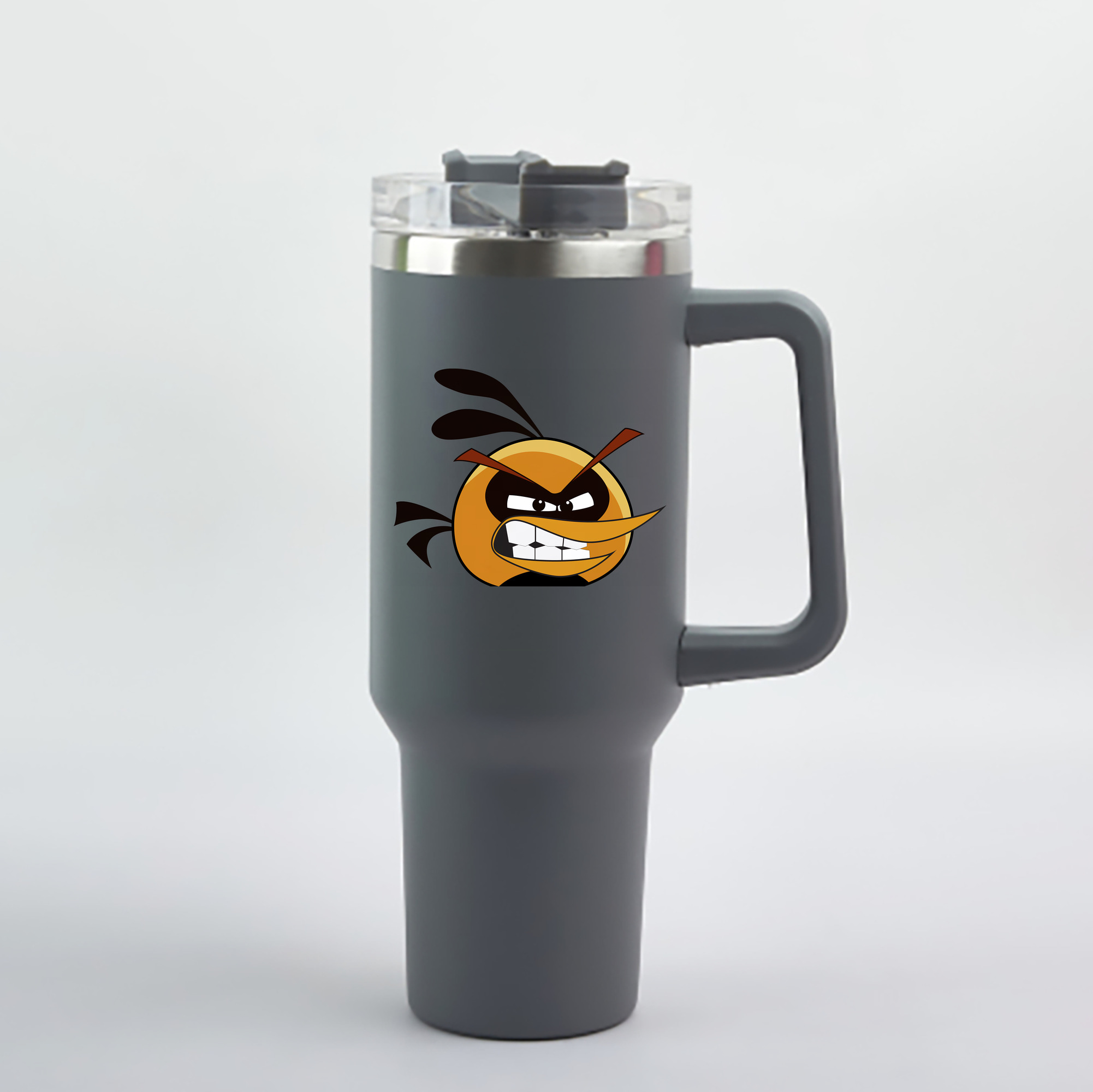 （画像用） Angry Birds アングリーバード 1200mL車用タンブラー - クリスタルステッカー（プラスチックストロー付き）