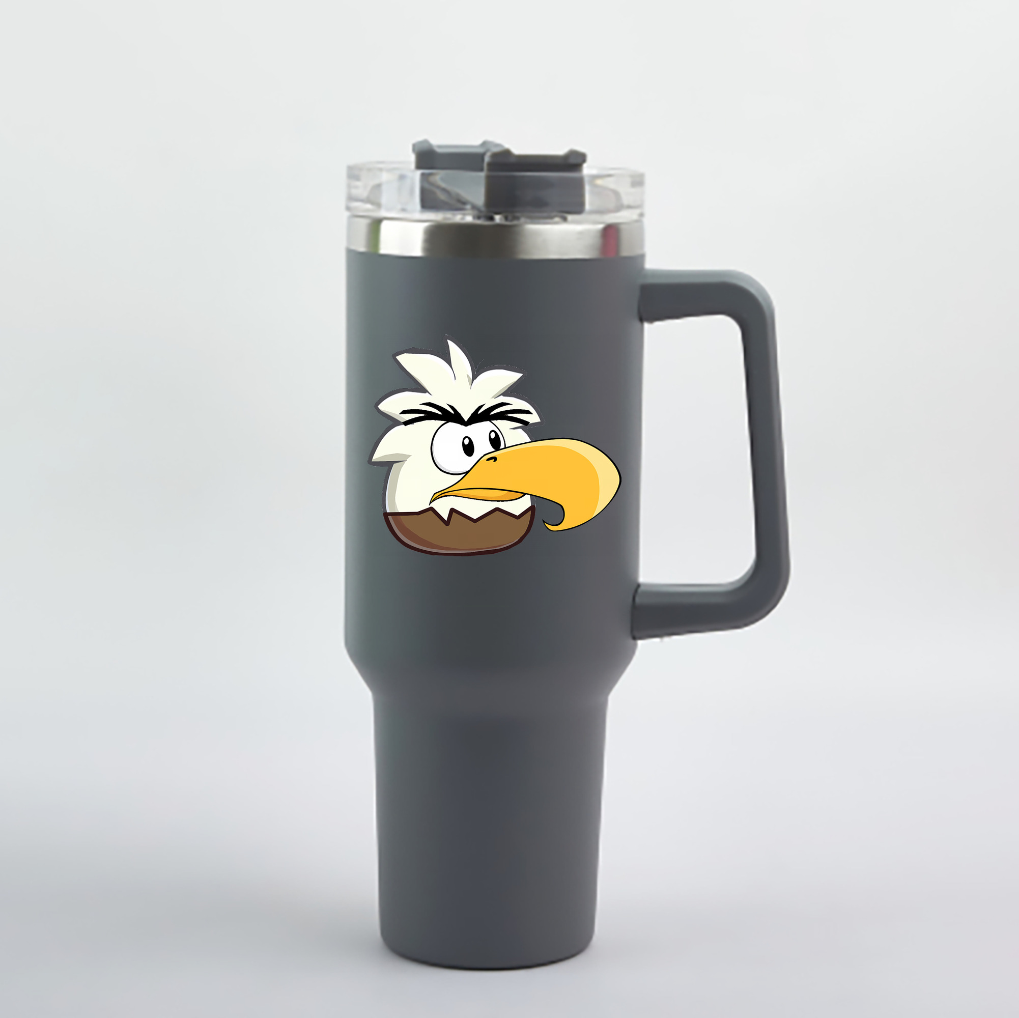 （画像用） Angry Birds アングリーバード 1200mL車用タンブラー - クリスタルステッカー（プラスチックストロー付き）