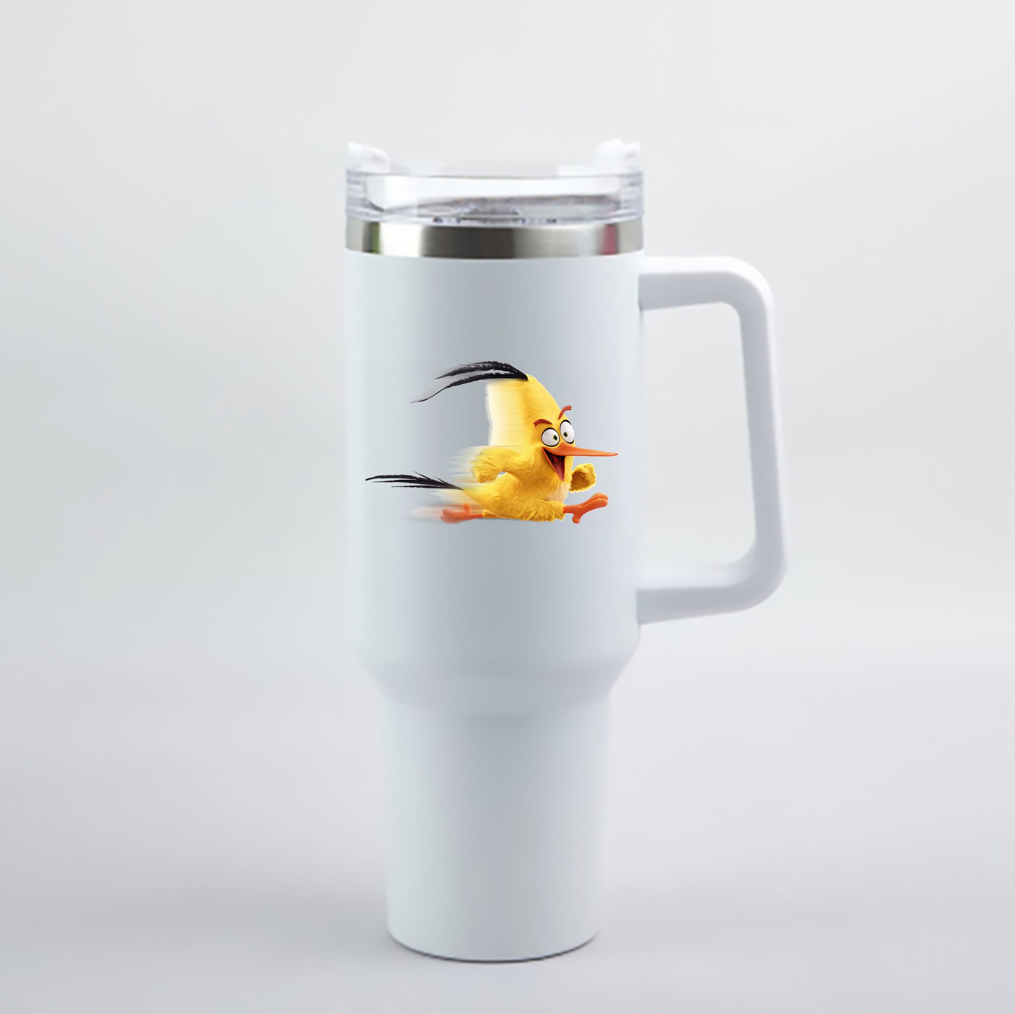 （画像用） Angry Birds アングリーバード 1200mL車用タンブラー - クリスタルステッカー（プラスチックストロー付き）