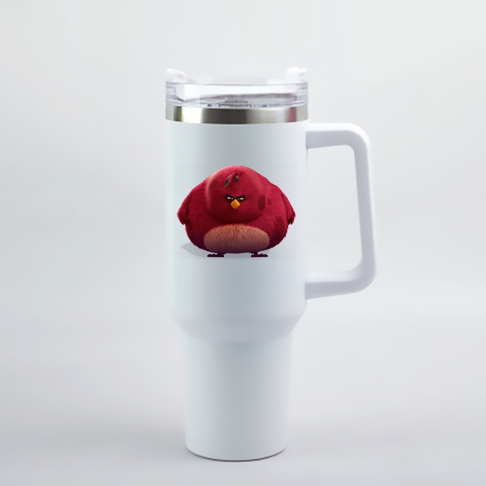 （画像用） Angry Birds アングリーバード 1200mL車用タンブラー - クリスタルステッカー（プラスチックストロー付き）