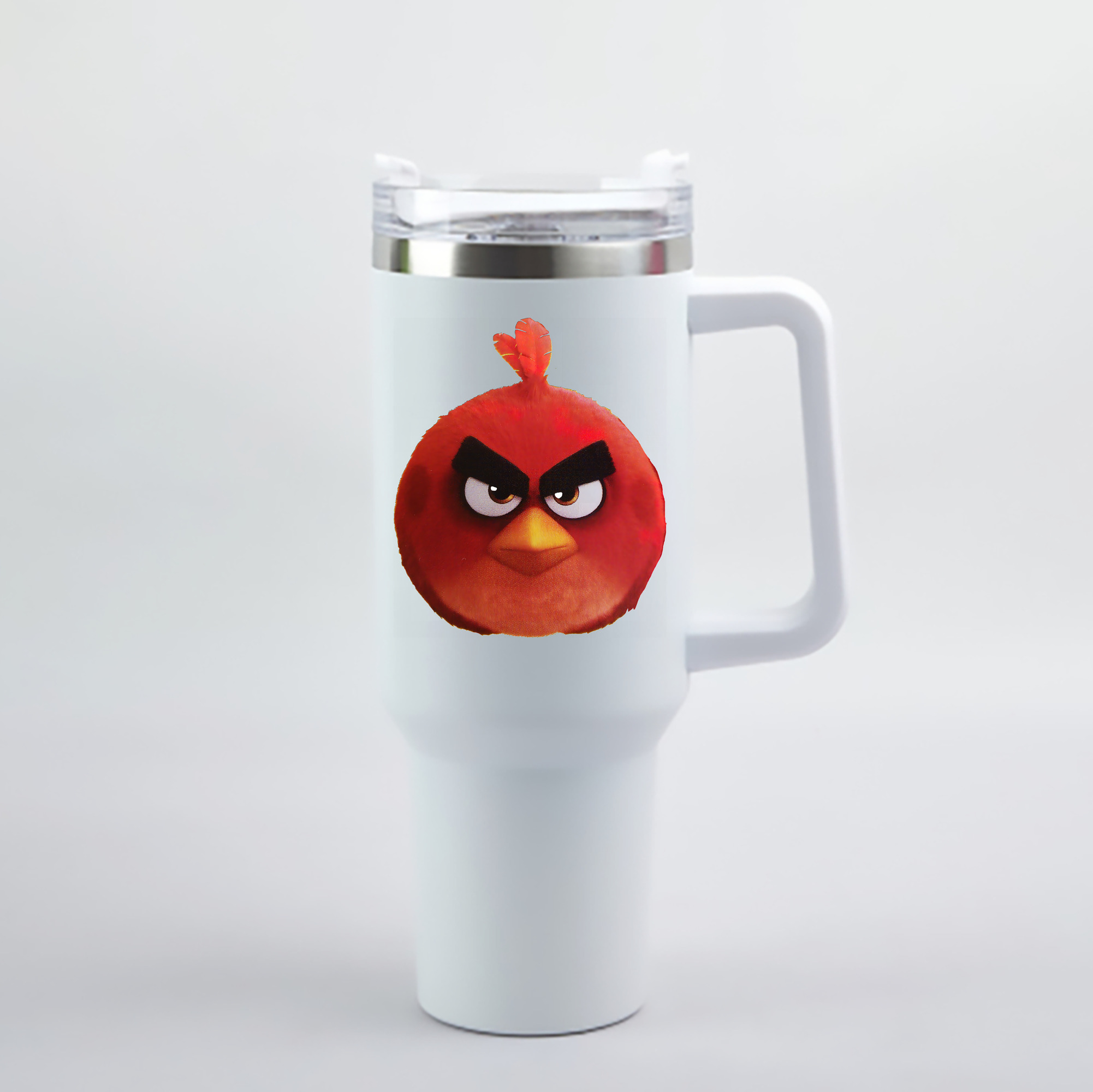 （画像用） Angry Birds アングリーバード 1200mL車用タンブラー - クリスタルステッカー（プラスチックストロー付き）