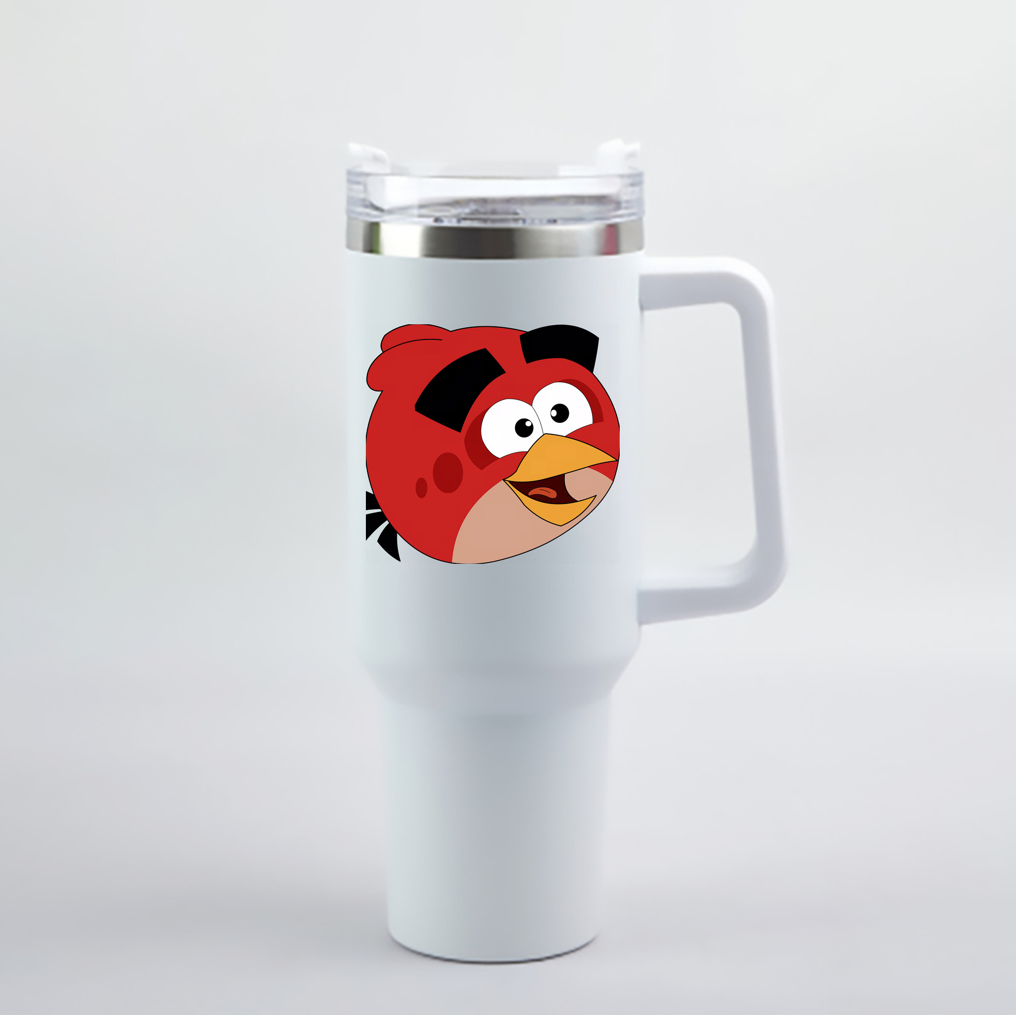 （画像用） Angry Birds アングリーバード 1200mL車用タンブラー - クリスタルステッカー（プラスチックストロー付き）