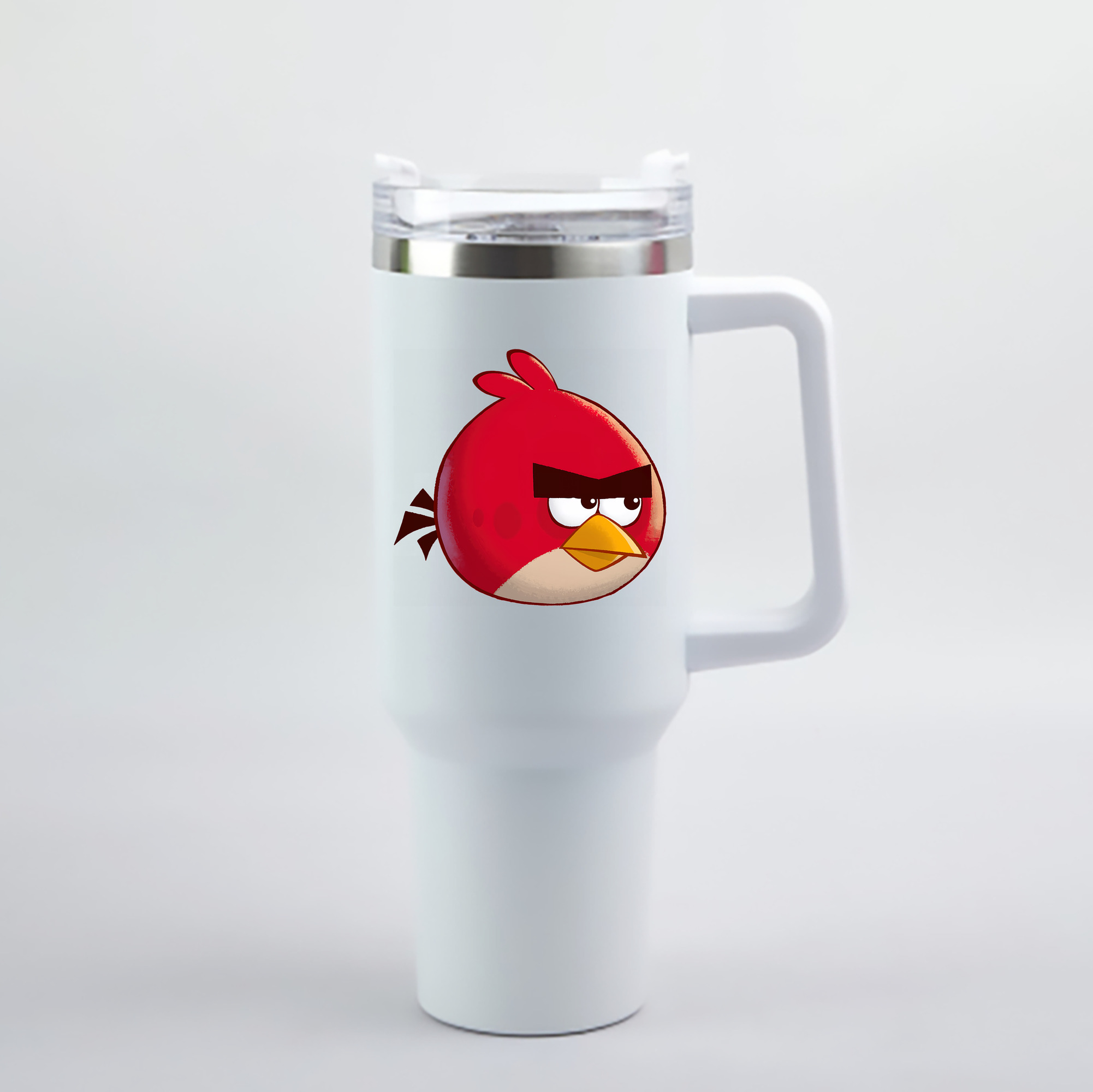 （画像用） Angry Birds アングリーバード 1200mL車用タンブラー - クリスタルステッカー（プラスチックストロー付き）