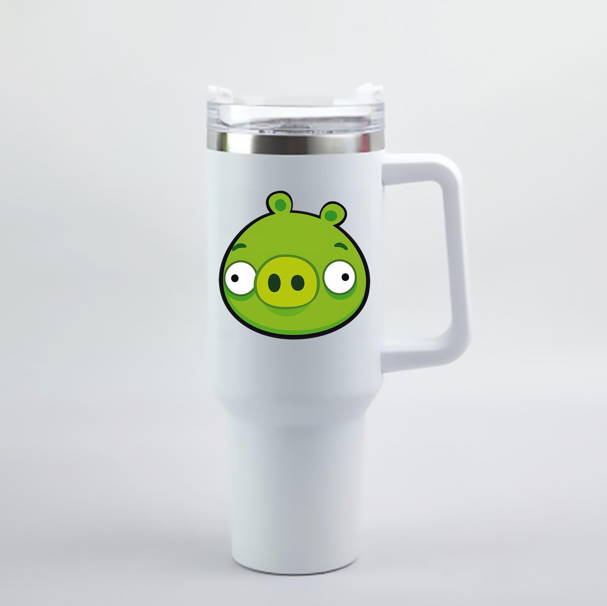 （画像用） Angry Birds アングリーバード 1200mL車用タンブラー - クリスタルステッカー（プラスチックストロー付き）