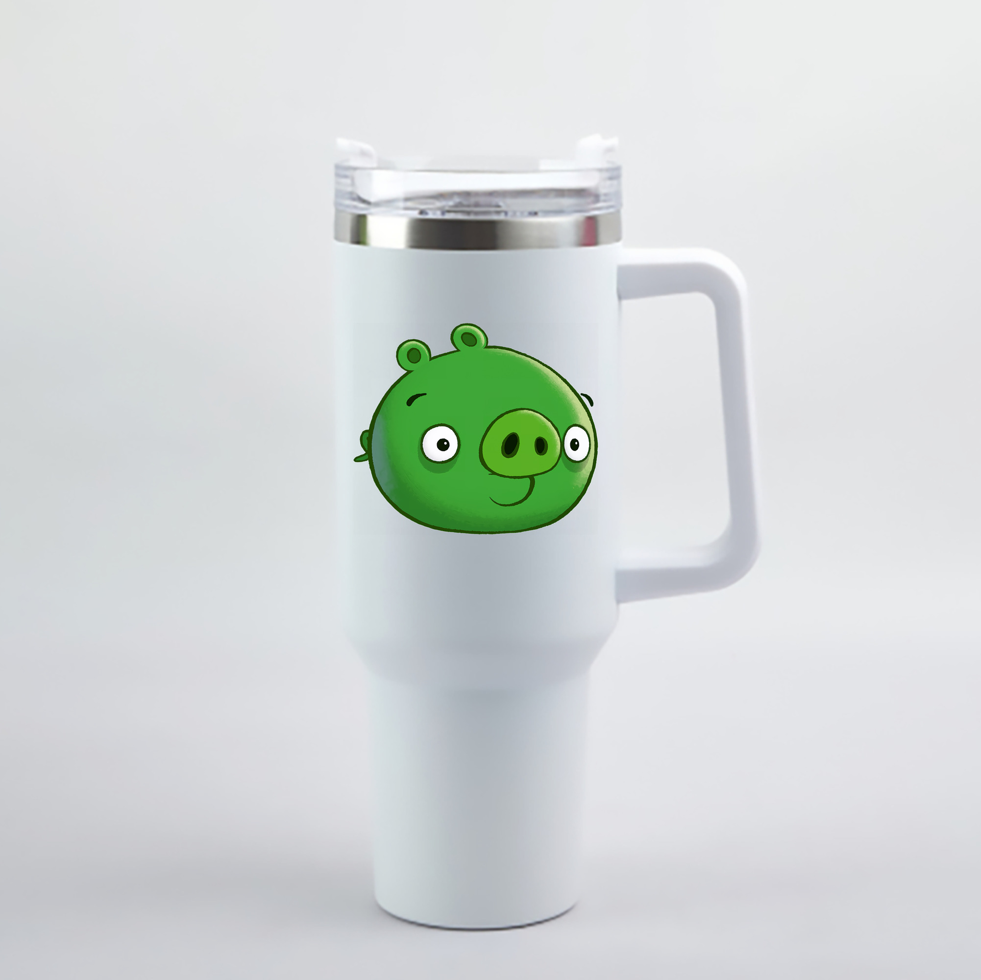 （画像用） Angry Birds アングリーバード 1200mL車用タンブラー - クリスタルステッカー（プラスチックストロー付き）
