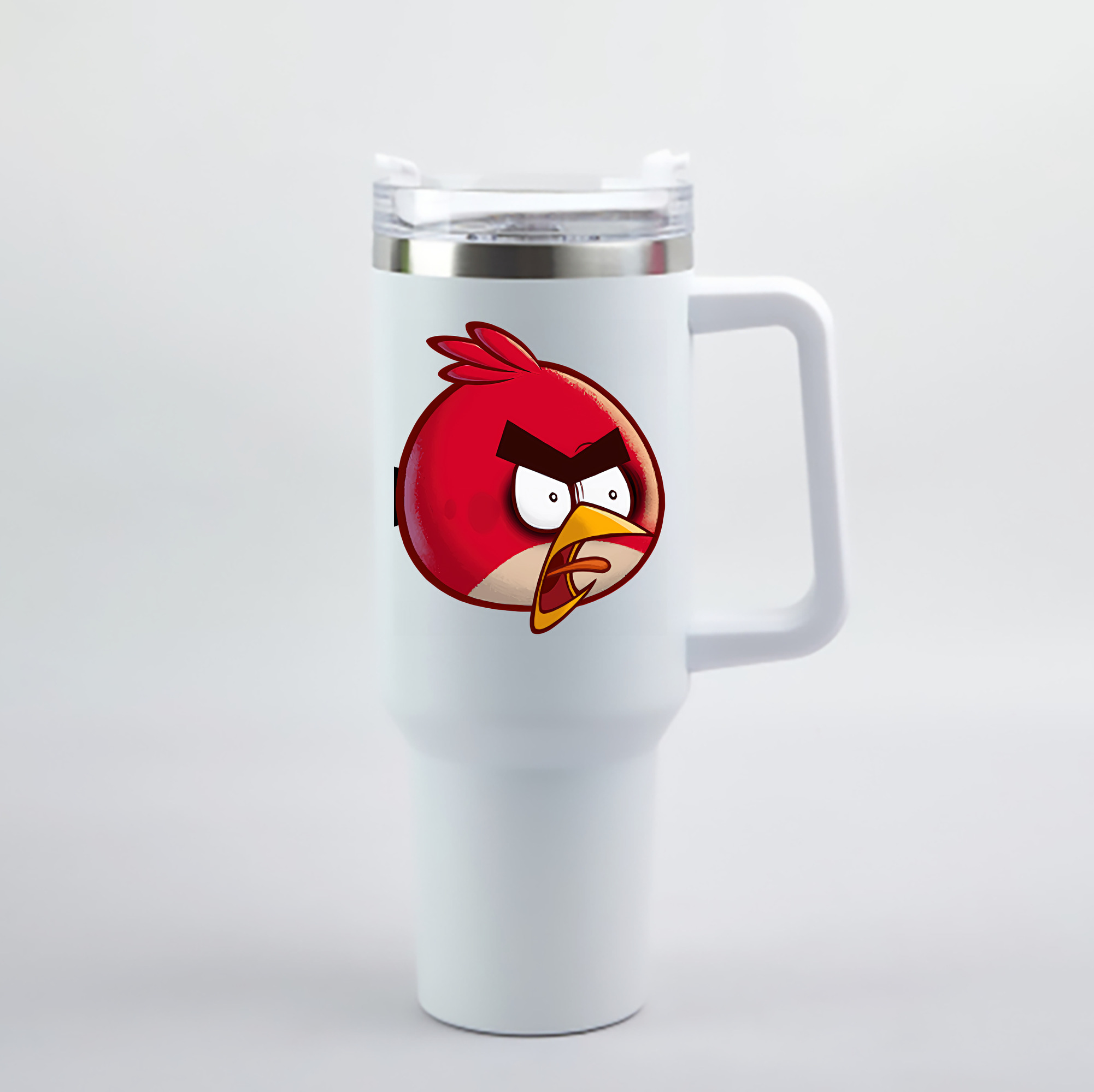 （画像用） Angry Birds アングリーバード 1200mL車用タンブラー - クリスタルステッカー（プラスチックストロー付き）