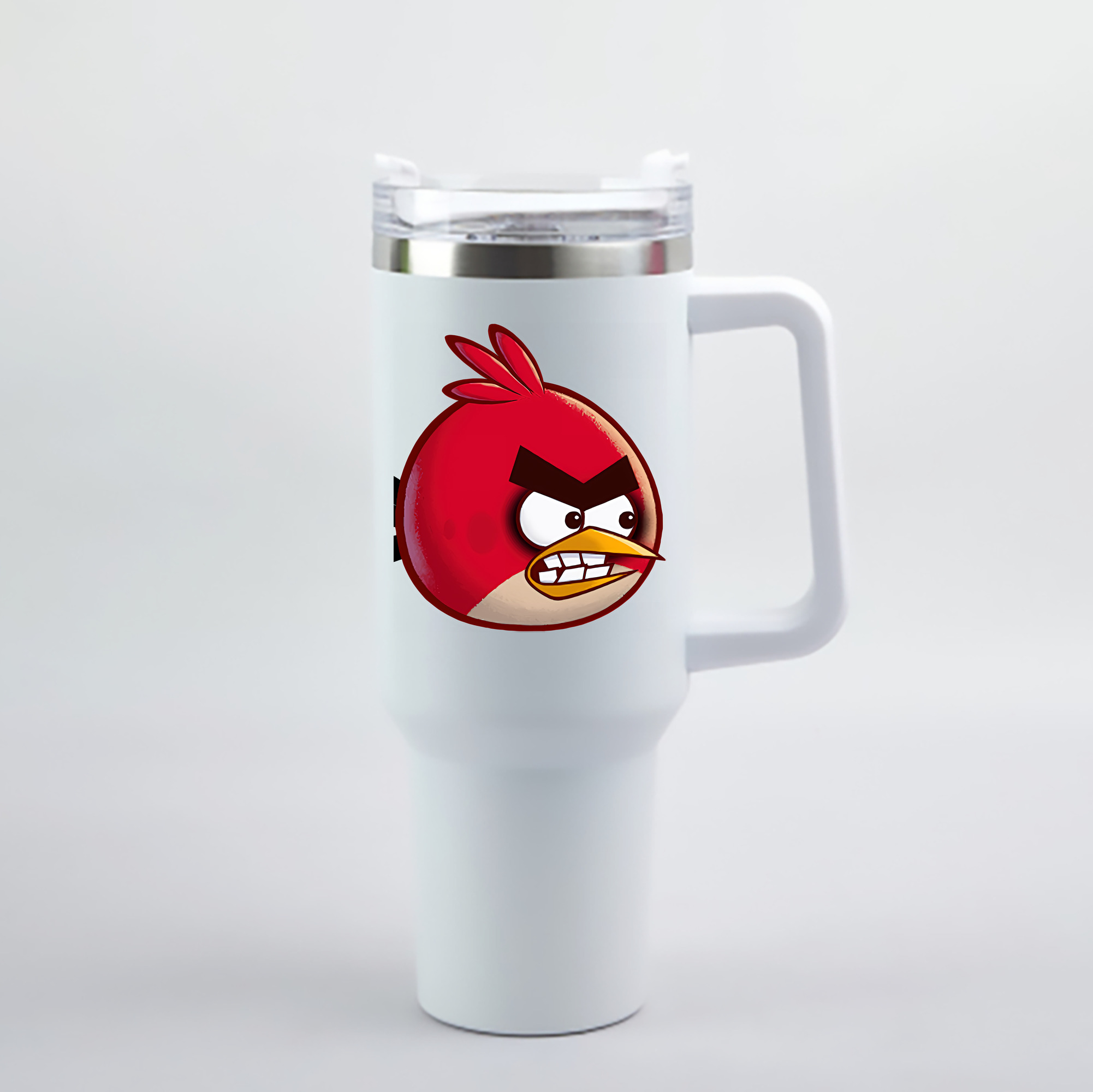 （画像用） Angry Birds アングリーバード 1200mL車用タンブラー - クリスタルステッカー（プラスチックストロー付き）