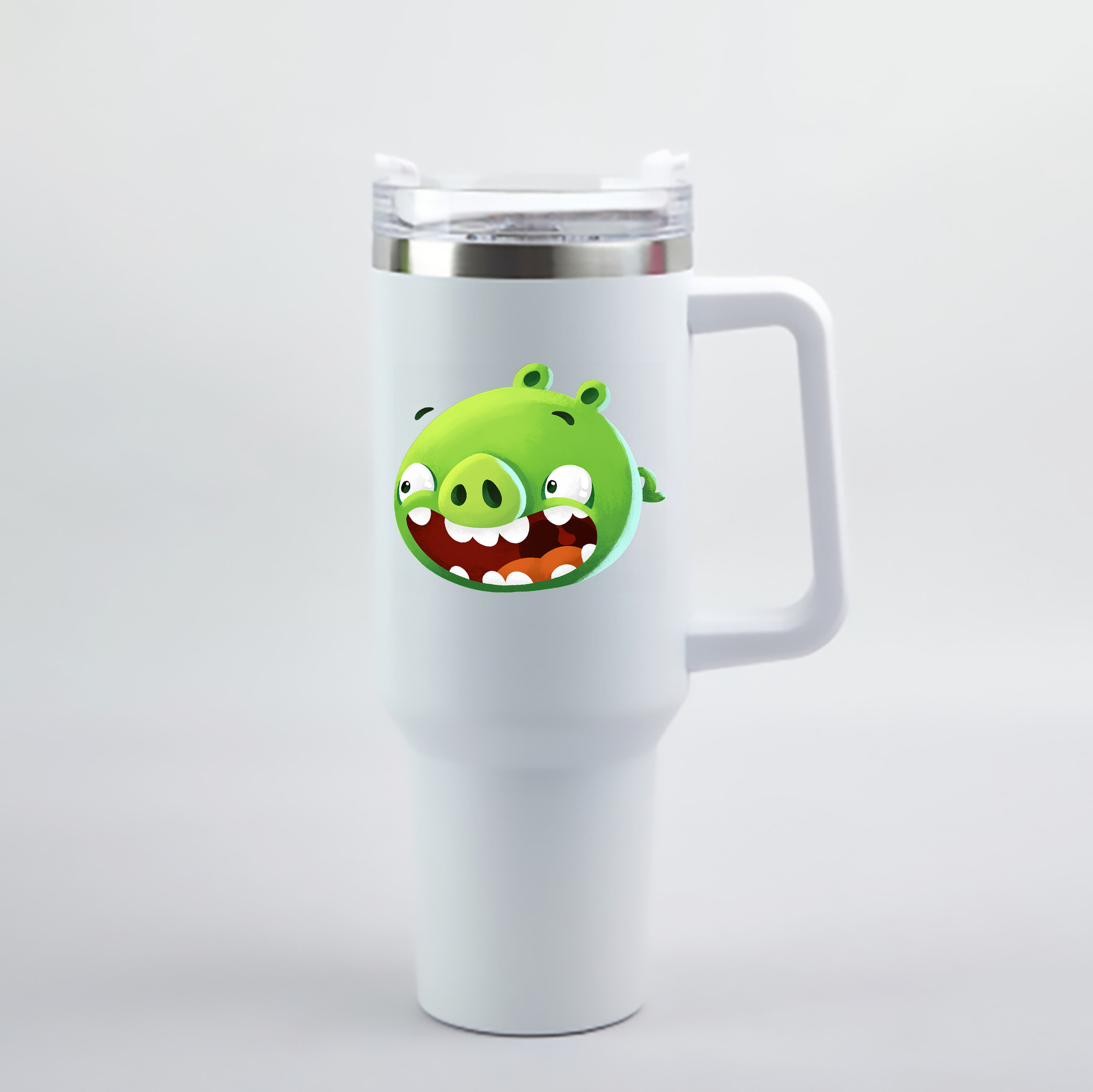 （画像用） Angry Birds アングリーバード 1200mL車用タンブラー - クリスタルステッカー（プラスチックストロー付き）