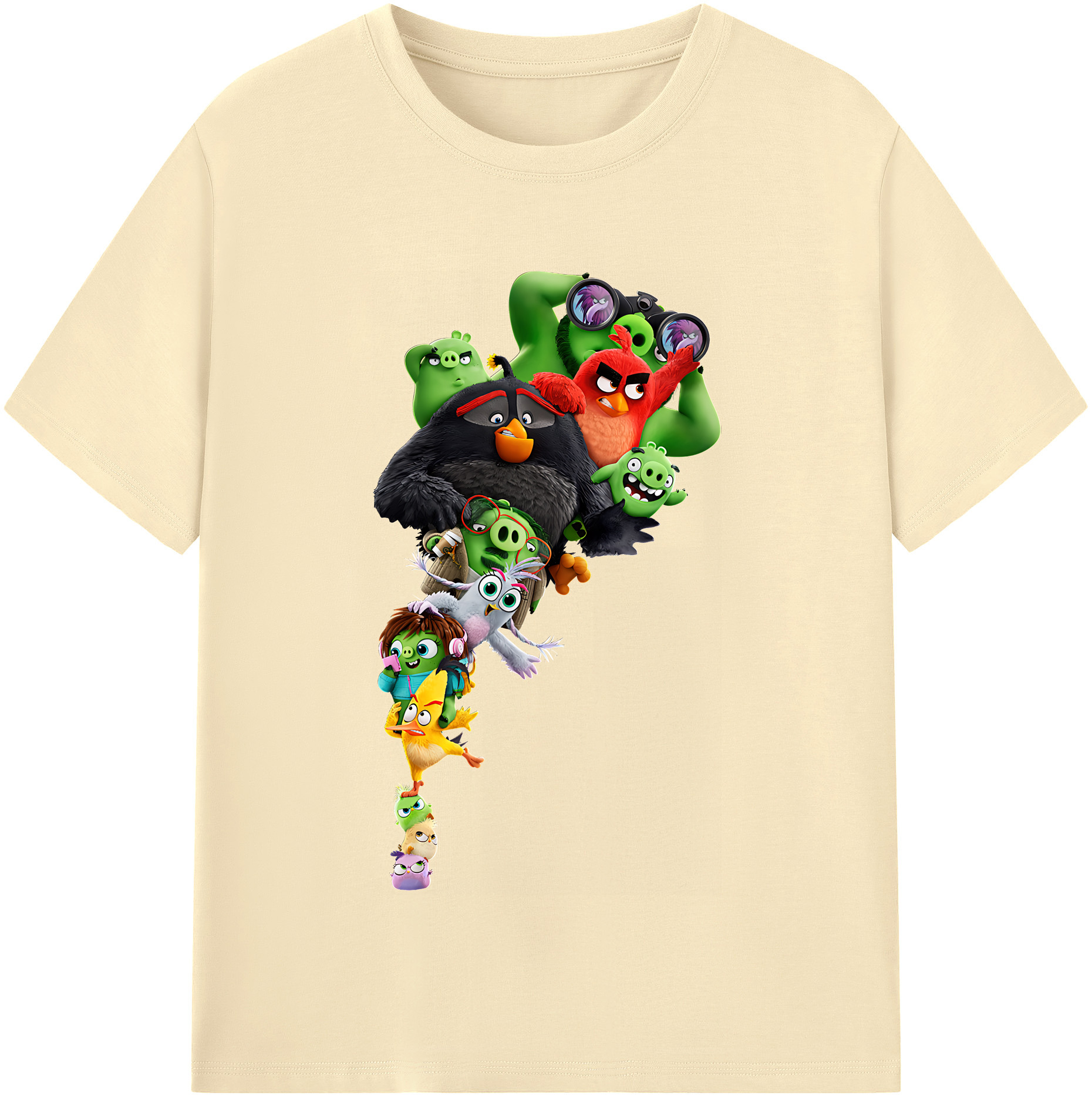 （画像用） Angry Birds アングリーバード 綿100％半袖Tシャツ（フロントプリント）