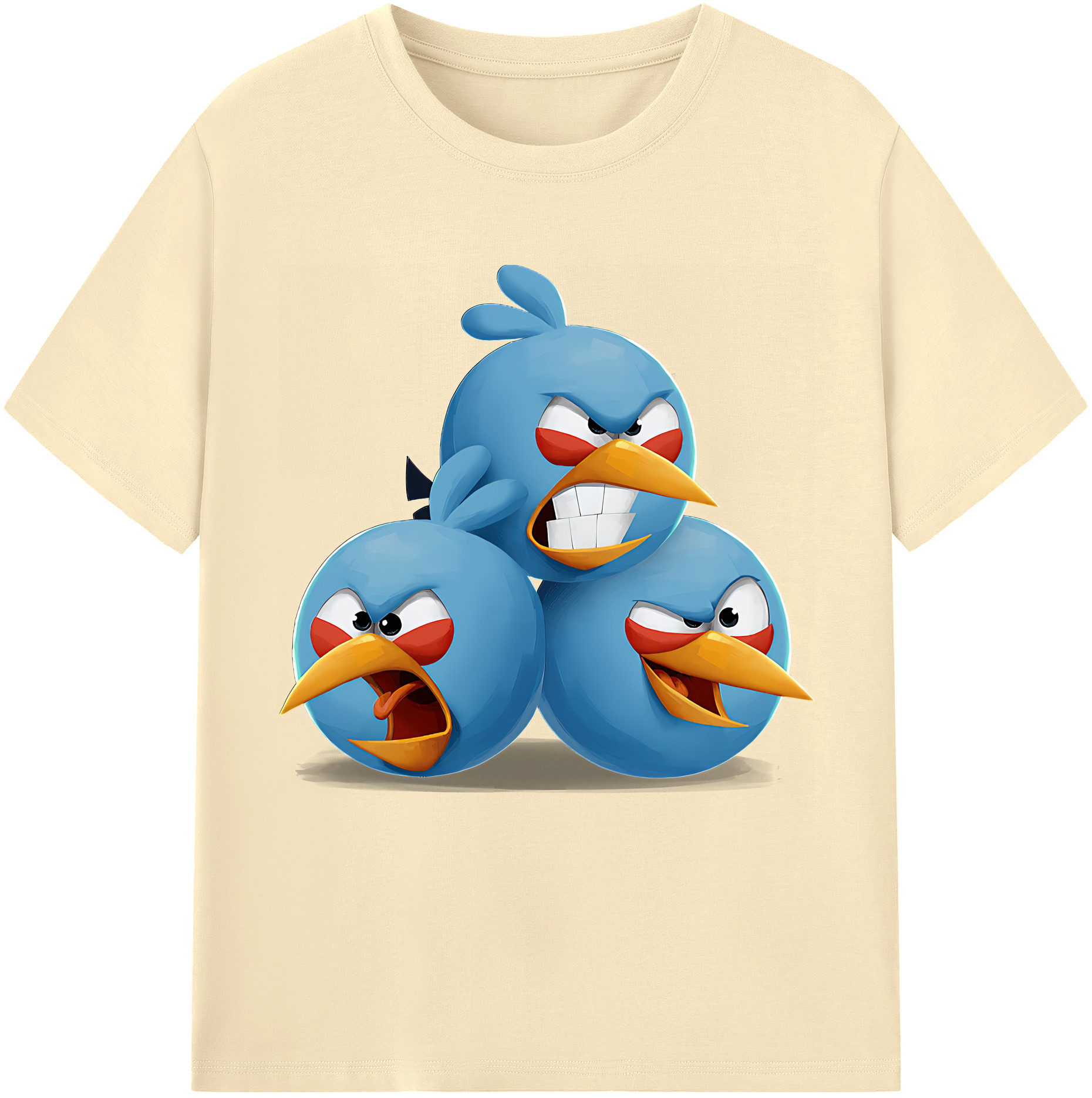 （画像用） Angry Birds アングリーバード 綿100％半袖Tシャツ（フロントプリント）