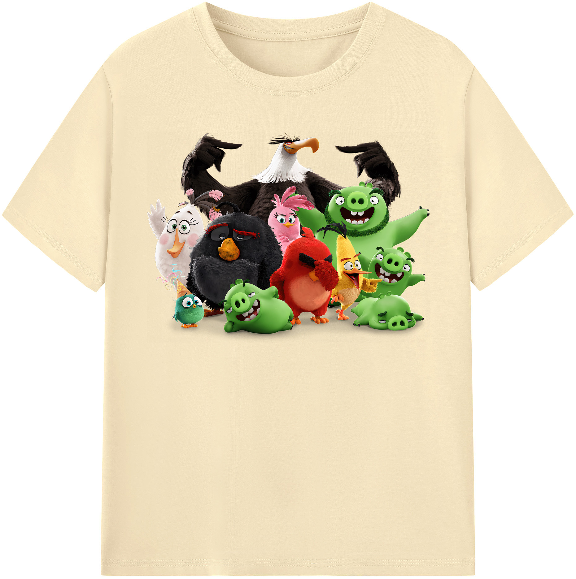 （画像用） Angry Birds アングリーバード 綿100％半袖Tシャツ（フロントプリント）
