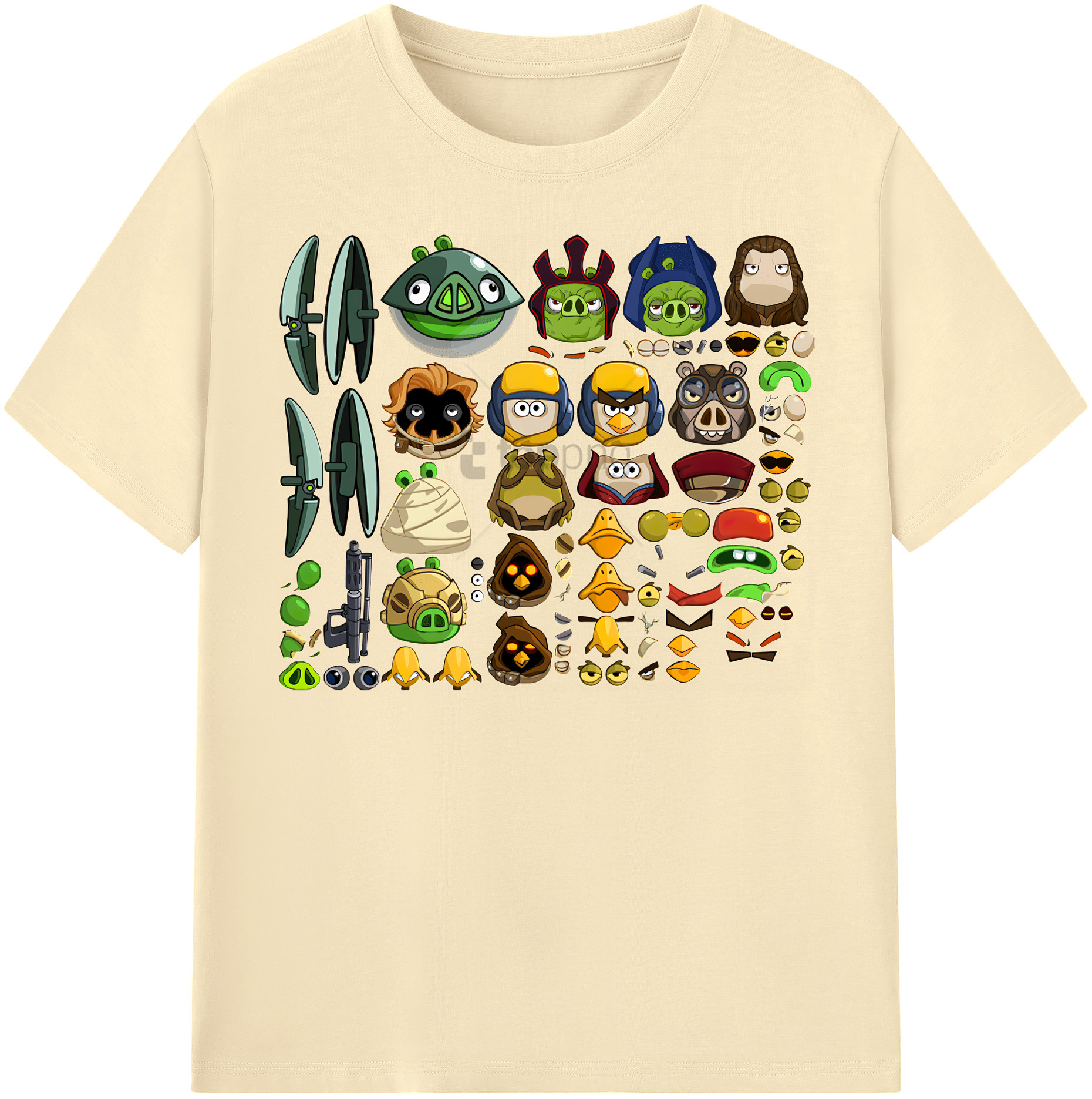 （画像用） Angry Birds アングリーバード 綿100％半袖Tシャツ（フロントプリント）