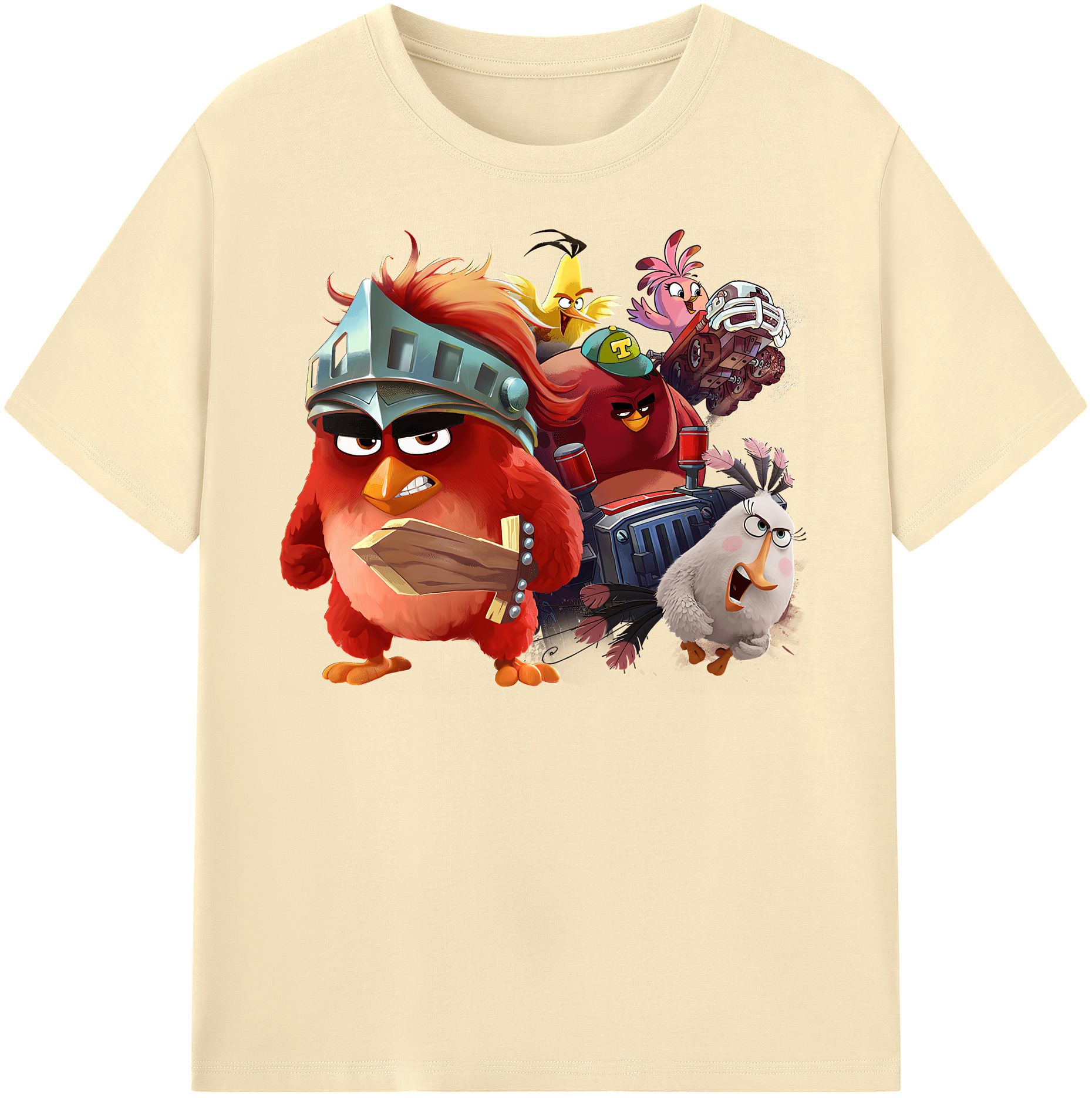 （画像用） Angry Birds アングリーバード 綿100％半袖Tシャツ（フロントプリント）