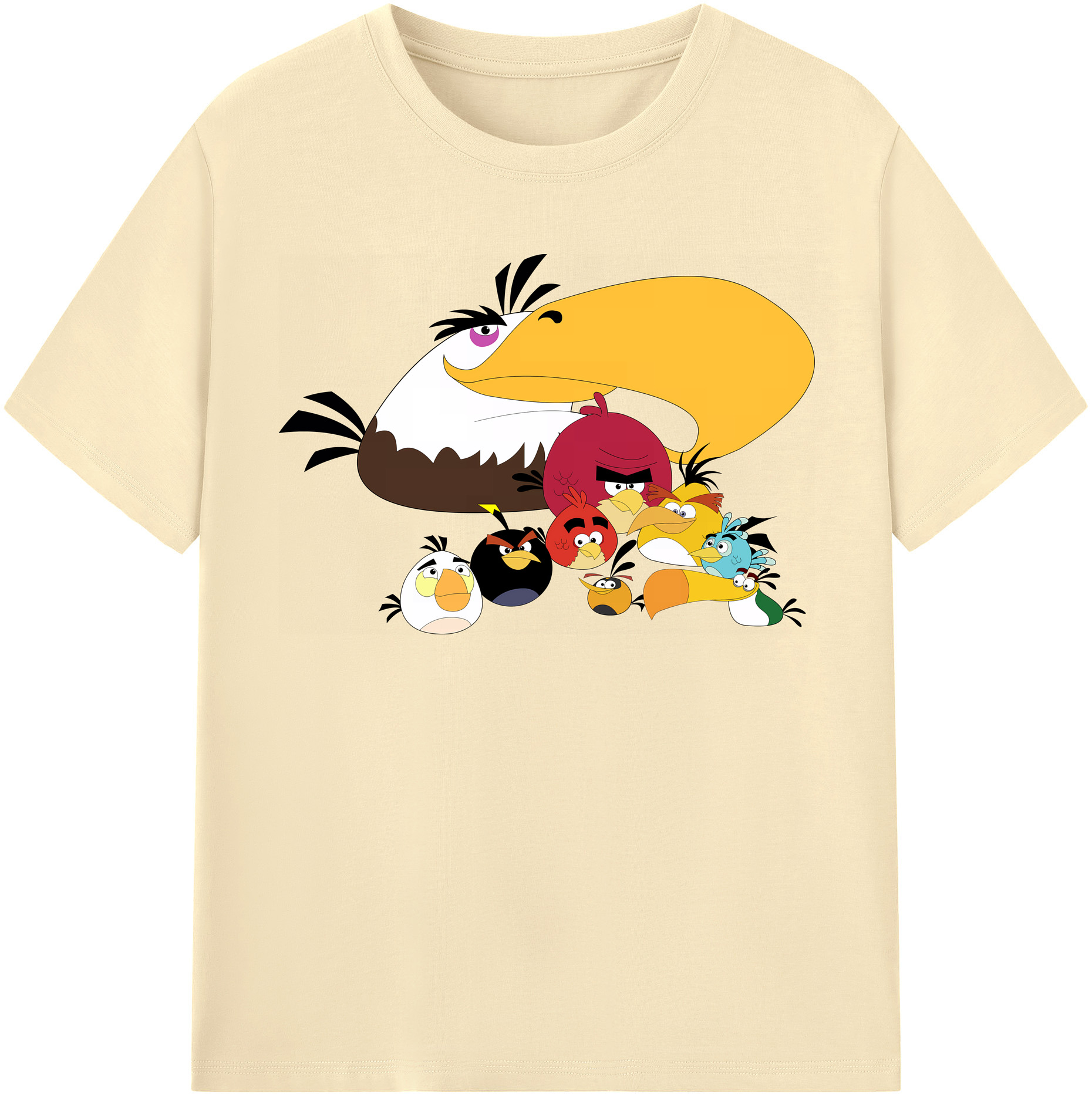 （画像用） Angry Birds アングリーバード 綿100％半袖Tシャツ（フロントプリント）