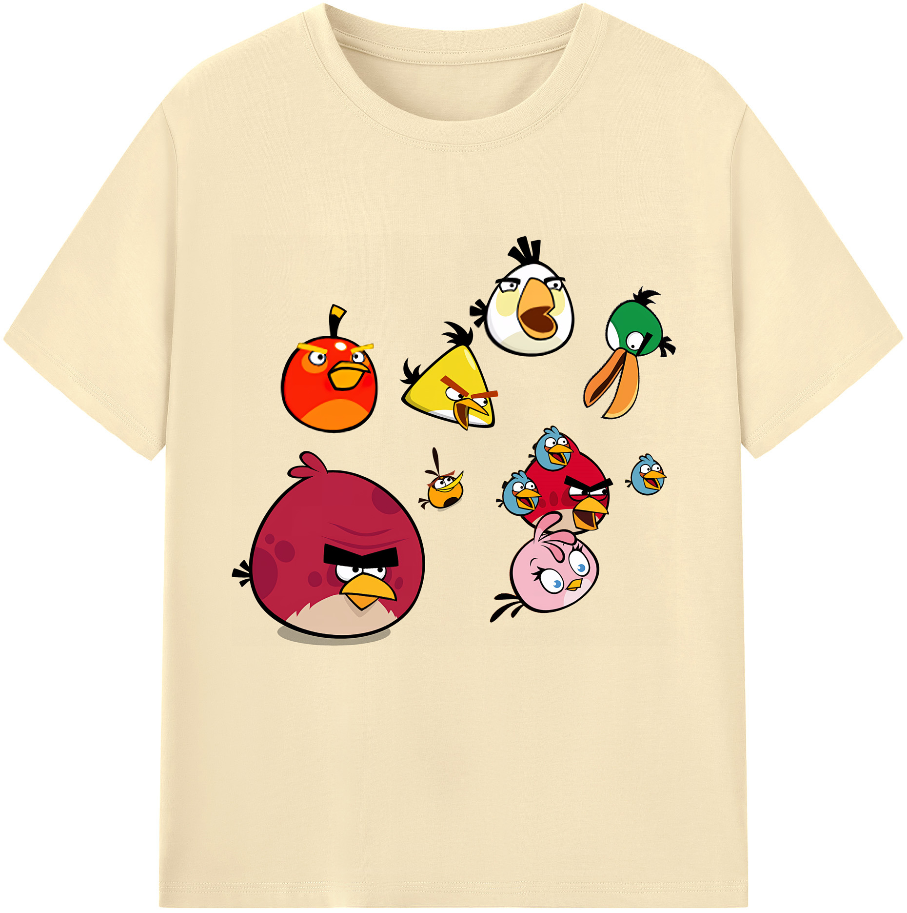 （画像用） Angry Birds アングリーバード 綿100％半袖Tシャツ（フロントプリント）