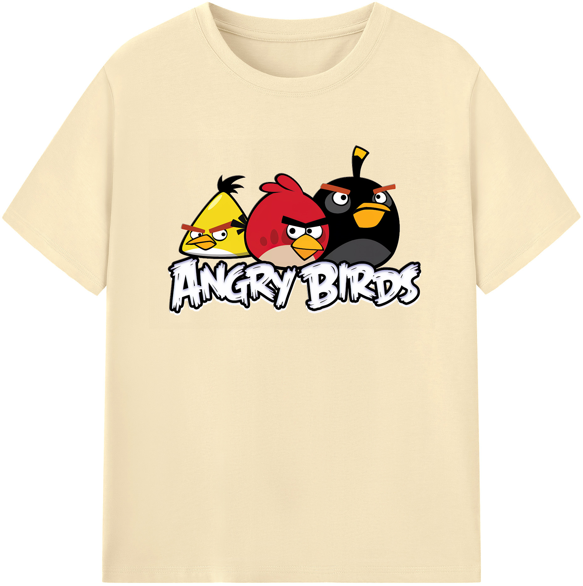 （画像用） Angry Birds アングリーバード 綿100％半袖Tシャツ（フロントプリント）
