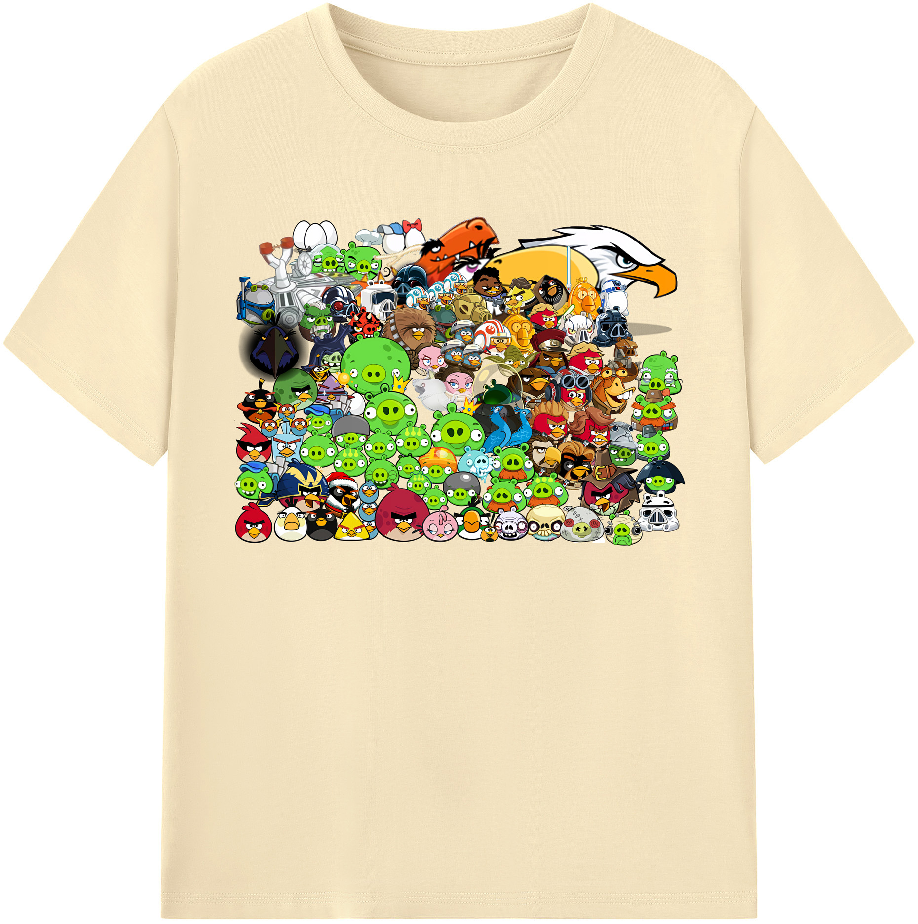 （画像用） Angry Birds アングリーバード 綿100％半袖Tシャツ（フロントプリント）