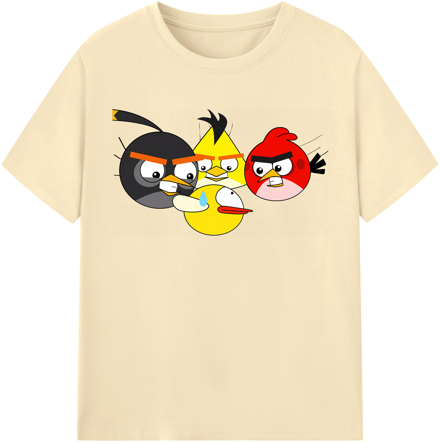 （画像用） Angry Birds アングリーバード 綿100％半袖Tシャツ（フロントプリント）