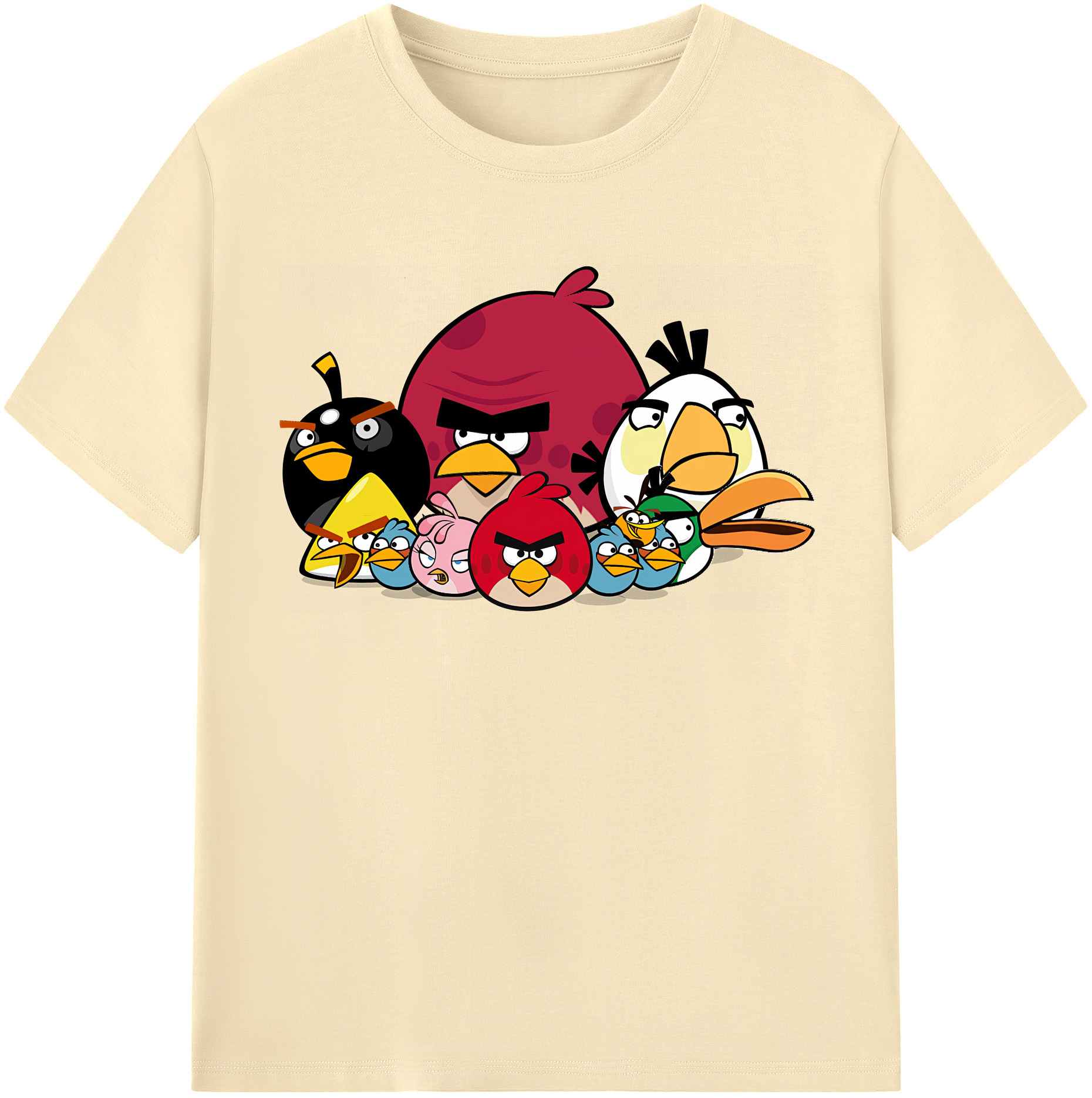 （画像用） Angry Birds アングリーバード 綿100％半袖Tシャツ（フロントプリント）