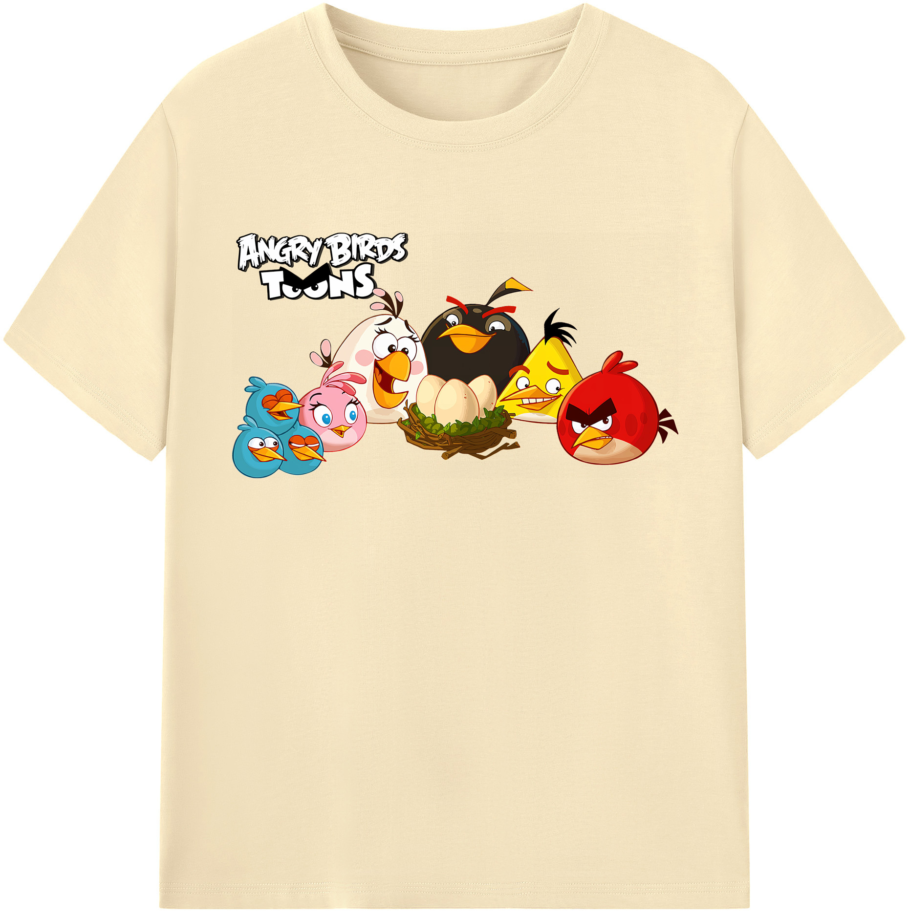 （画像用） Angry Birds アングリーバード 綿100％半袖Tシャツ（フロントプリント）