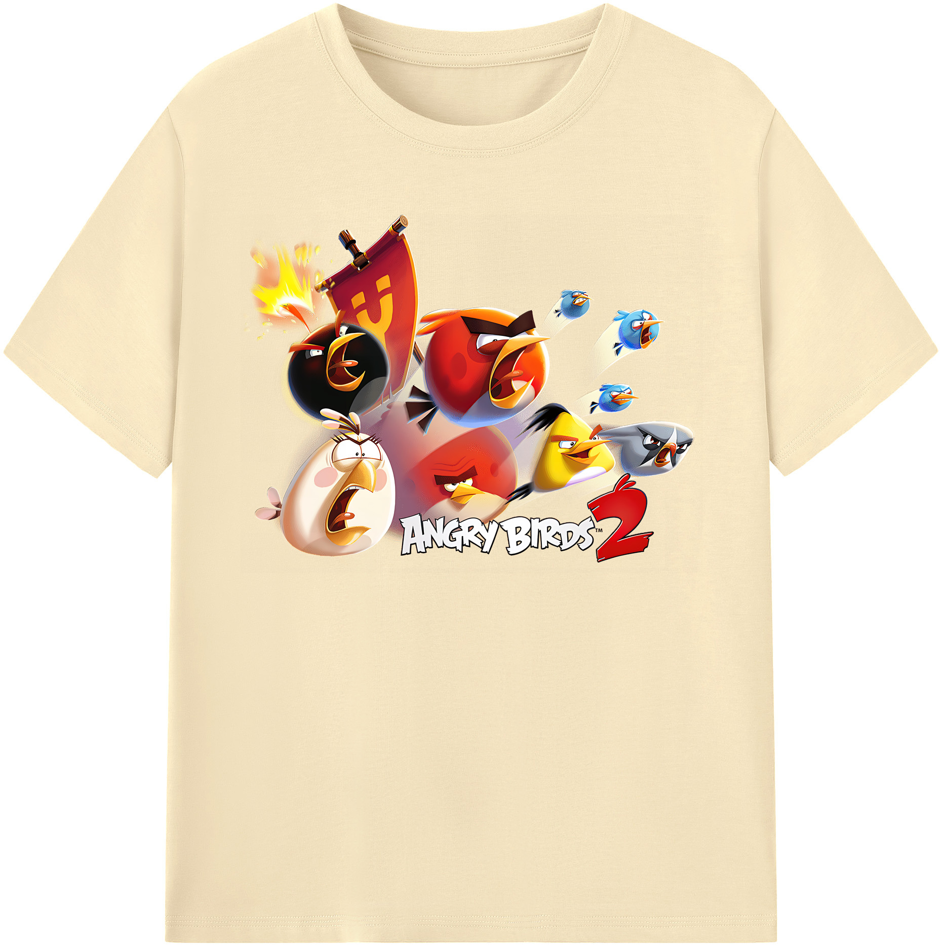 （画像用） Angry Birds アングリーバード 綿100％半袖Tシャツ（フロントプリント）