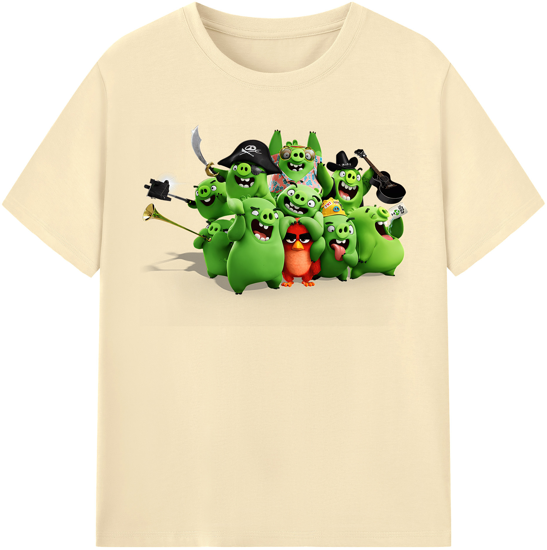 （画像用） Angry Birds アングリーバード 綿100％半袖Tシャツ（フロントプリント）
