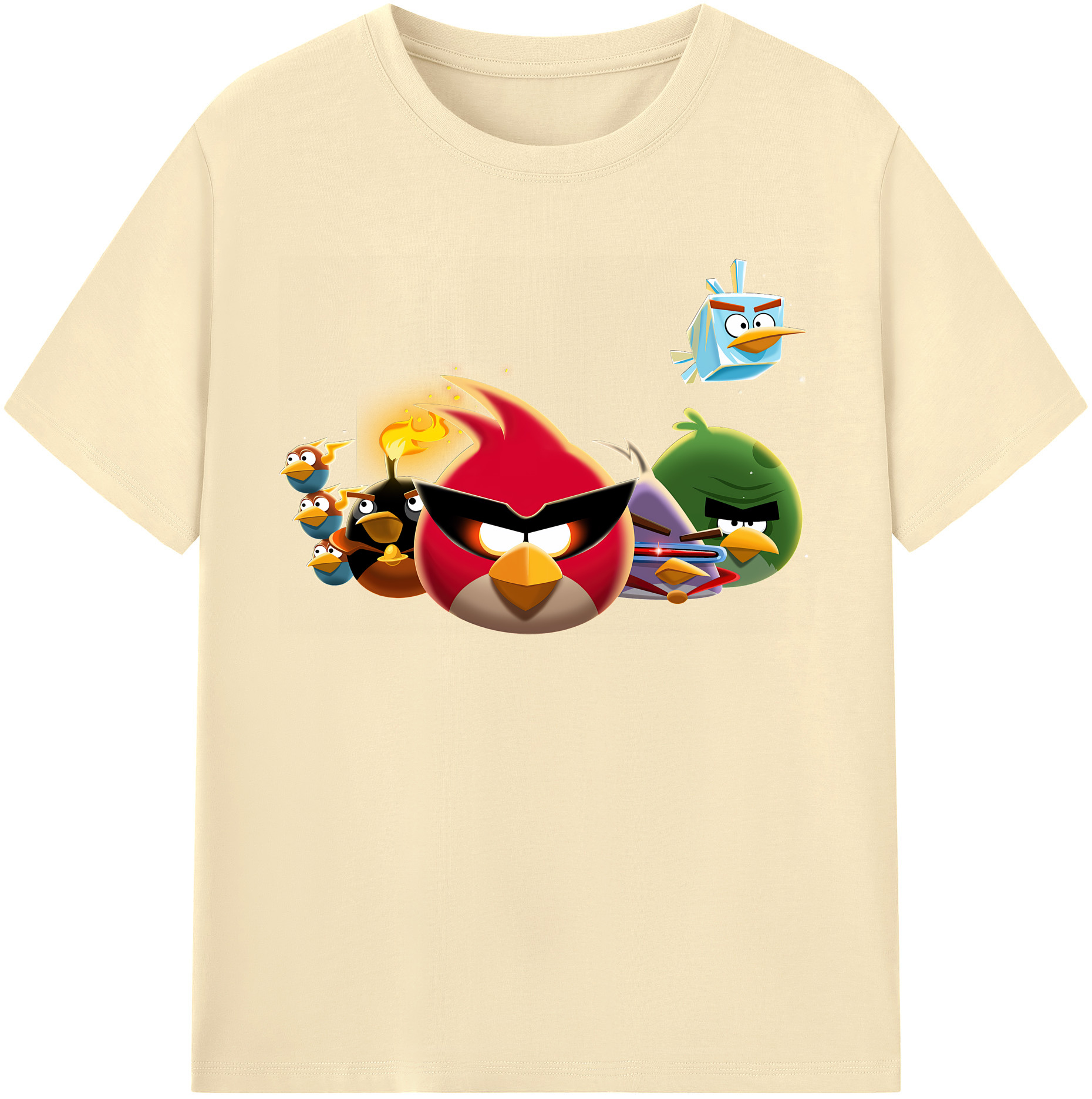 （画像用） Angry Birds アングリーバード 綿100％半袖Tシャツ（フロントプリント）