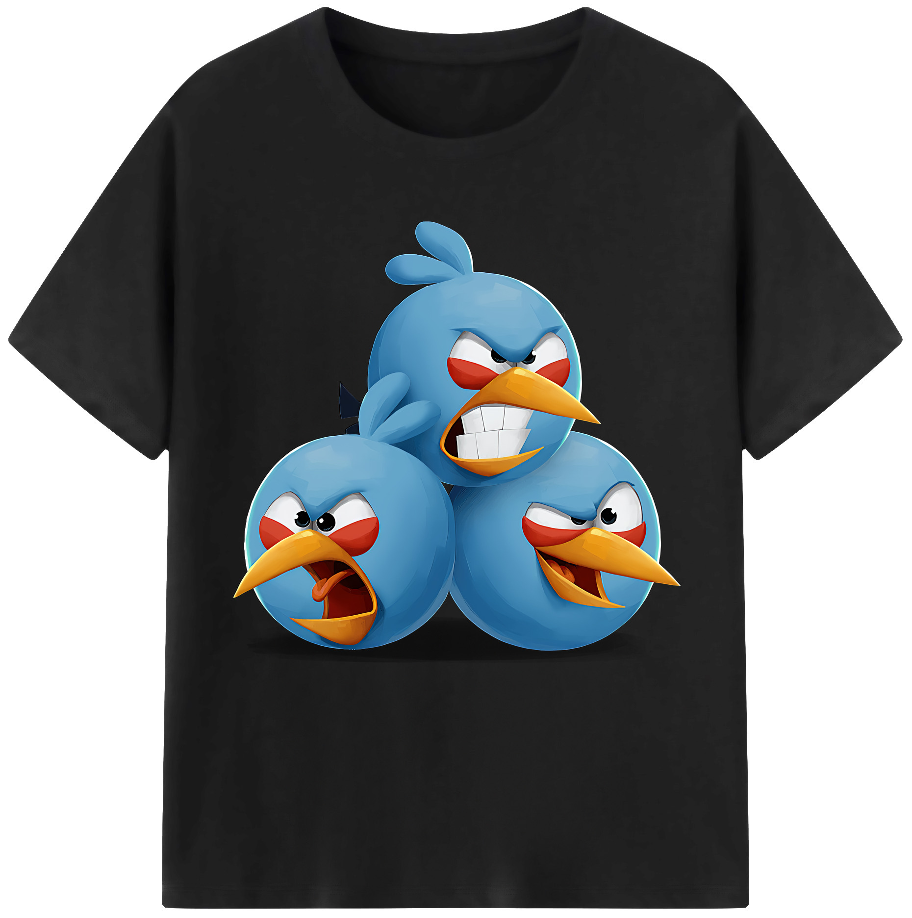 （画像用） Angry Birds アングリーバード 綿100％半袖Tシャツ（フロントプリント）
