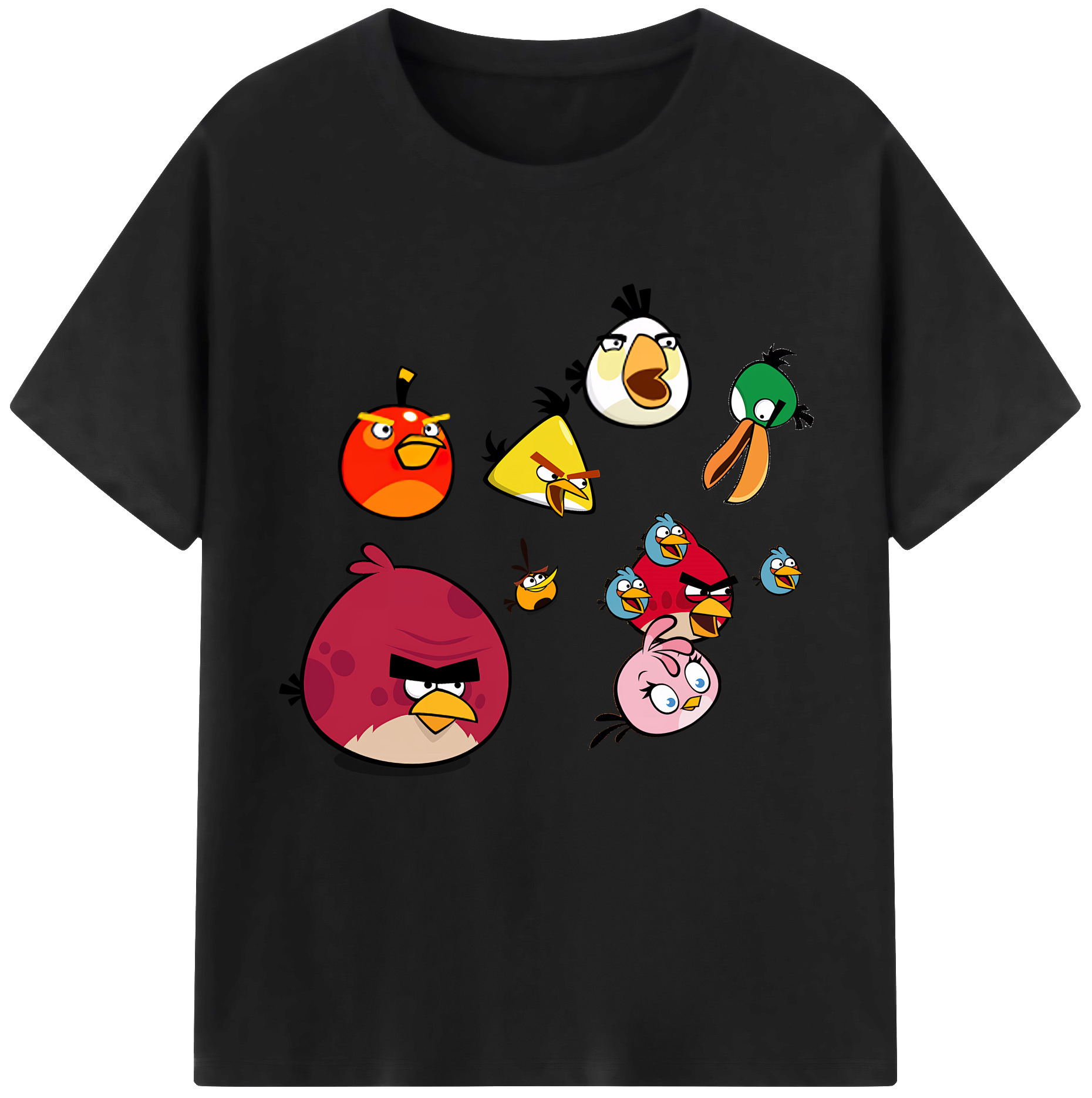 （画像用） Angry Birds アングリーバード 綿100％半袖Tシャツ（フロントプリント）