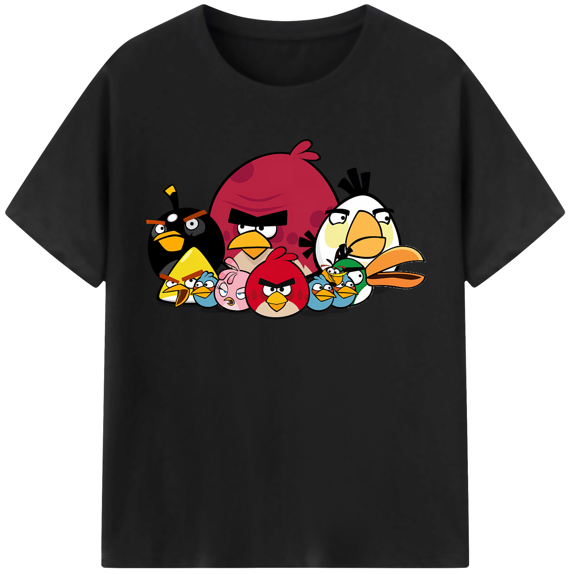（画像用） Angry Birds アングリーバード 綿100％半袖Tシャツ（フロントプリント）