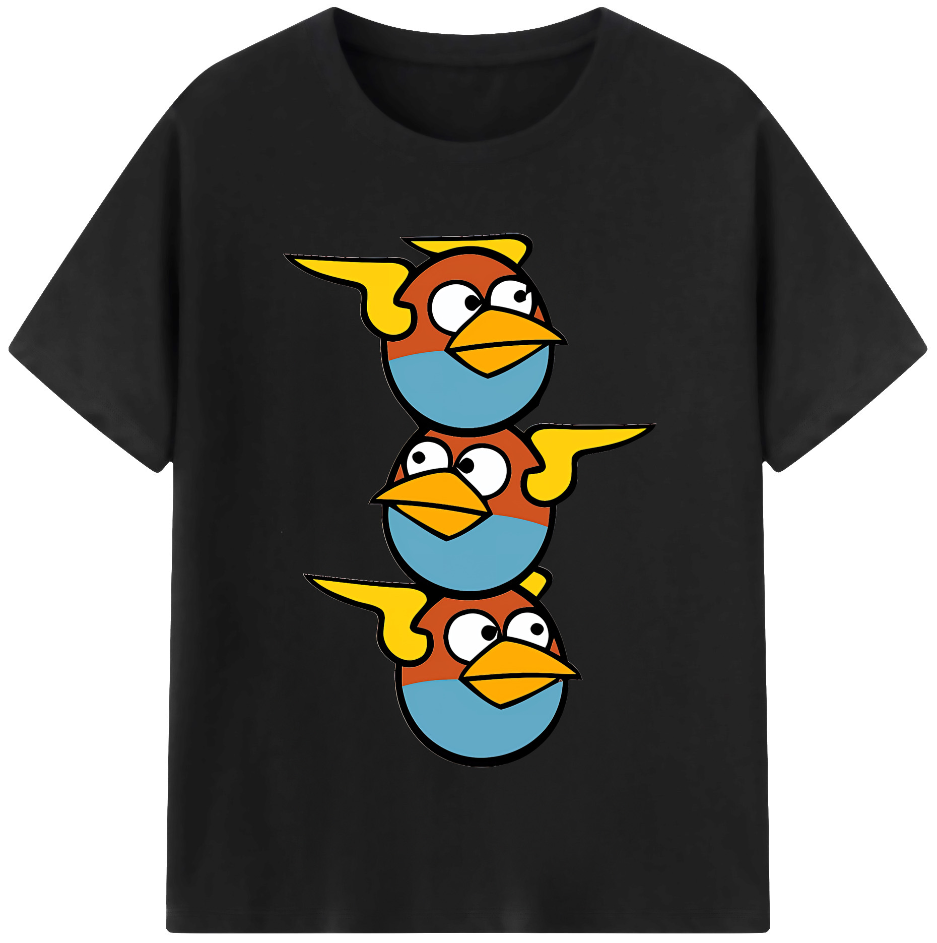 （画像用） Angry Birds アングリーバード 綿100％半袖Tシャツ（フロントプリント）