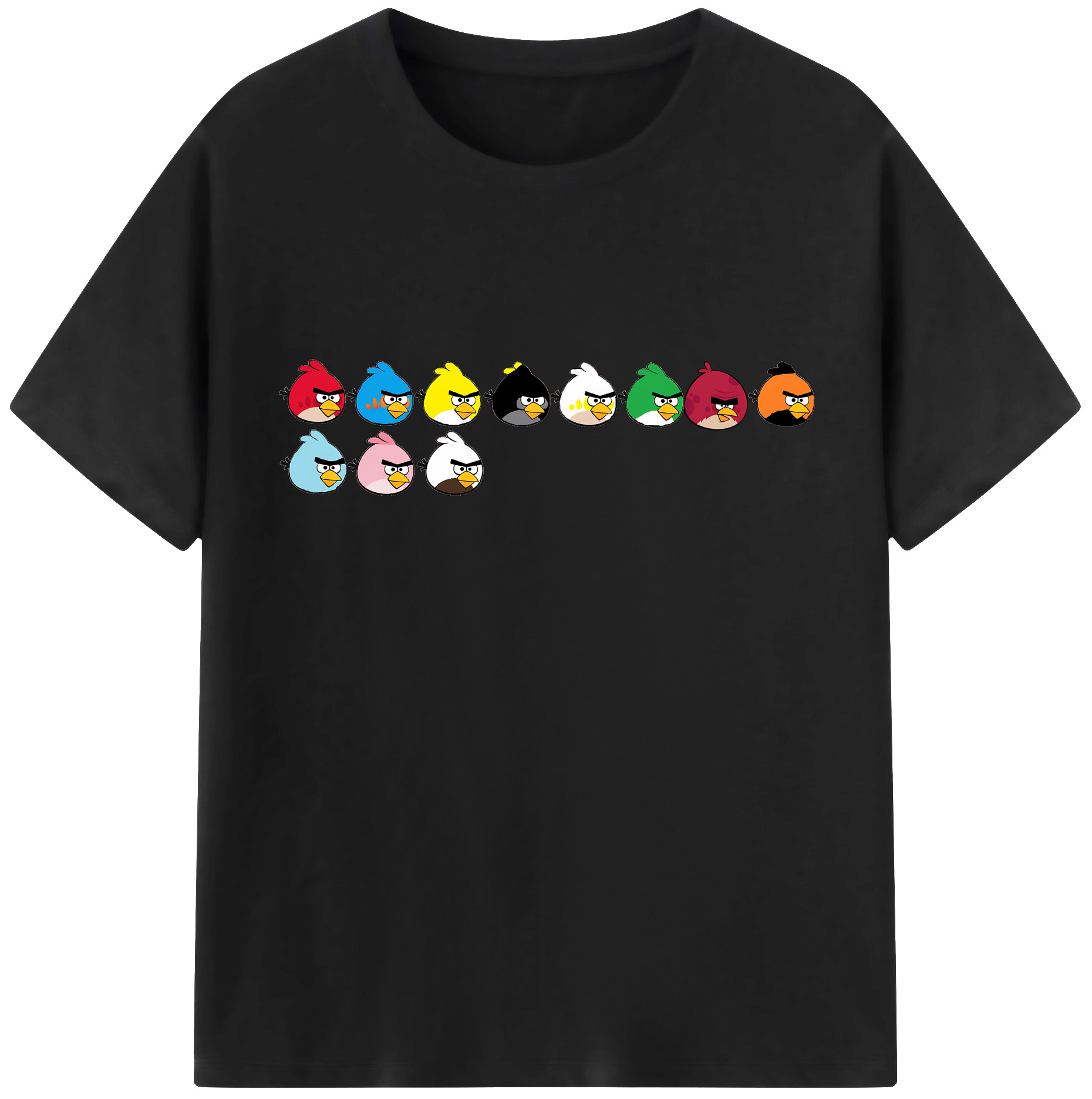 （画像用） Angry Birds アングリーバード 綿100％半袖Tシャツ（フロントプリント）