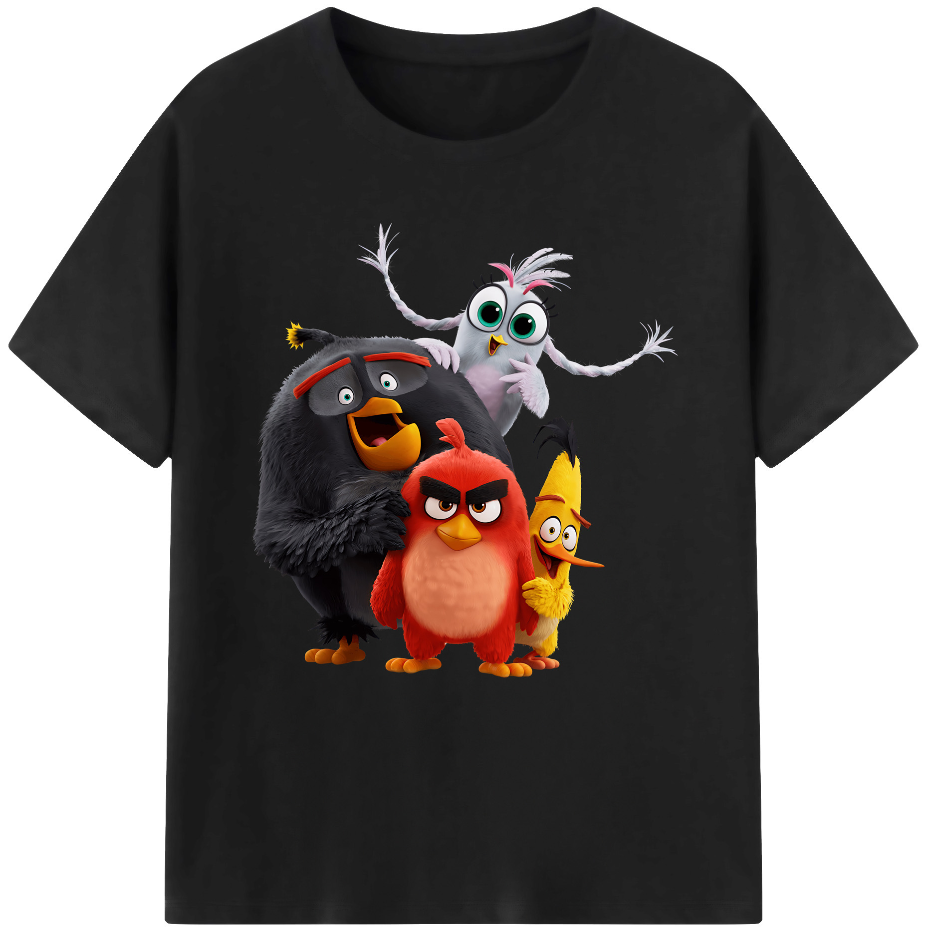 （画像用） Angry Birds アングリーバード 綿100％半袖Tシャツ（フロントプリント）