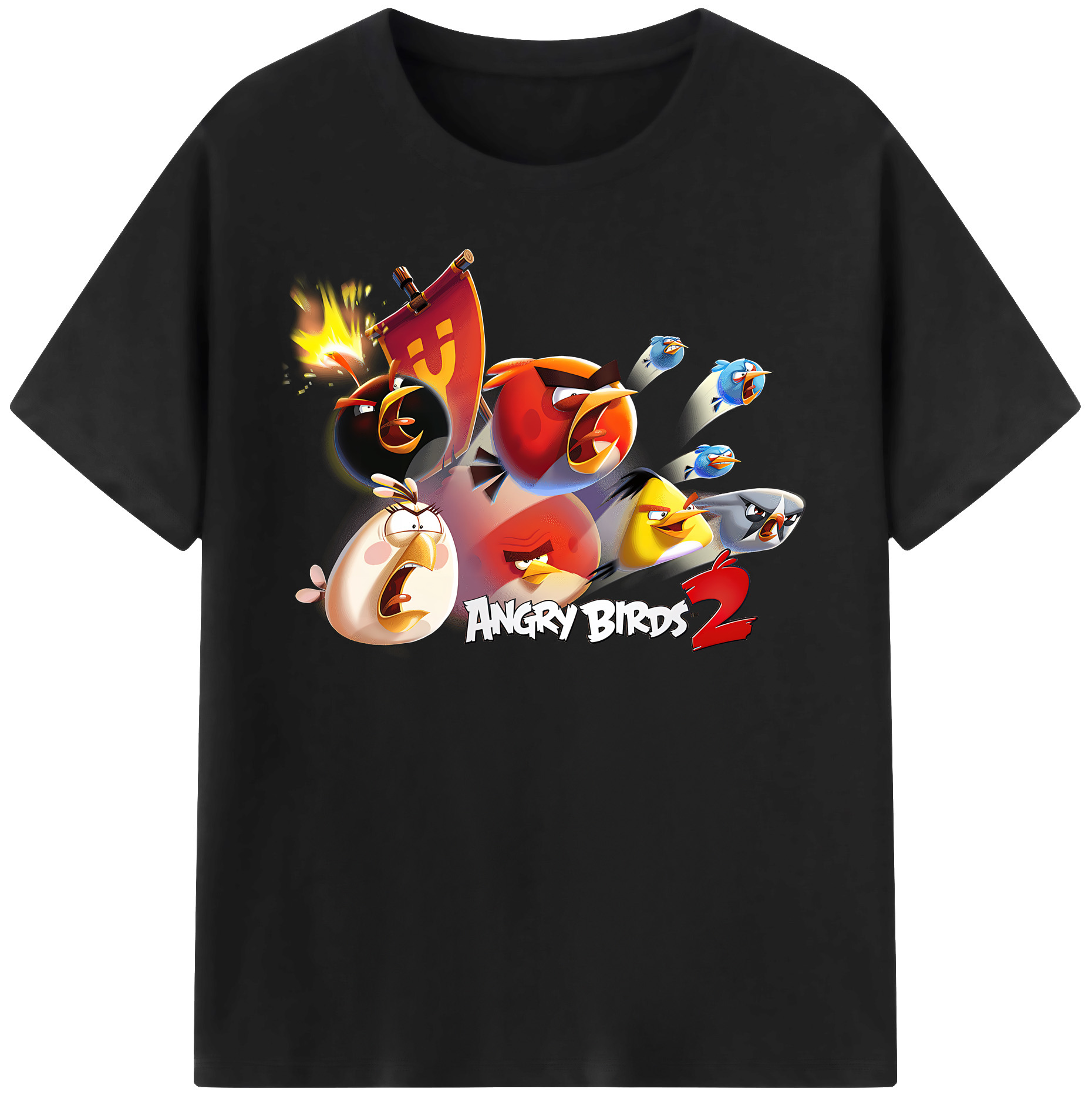 （画像用） Angry Birds アングリーバード 綿100％半袖Tシャツ（フロントプリント）